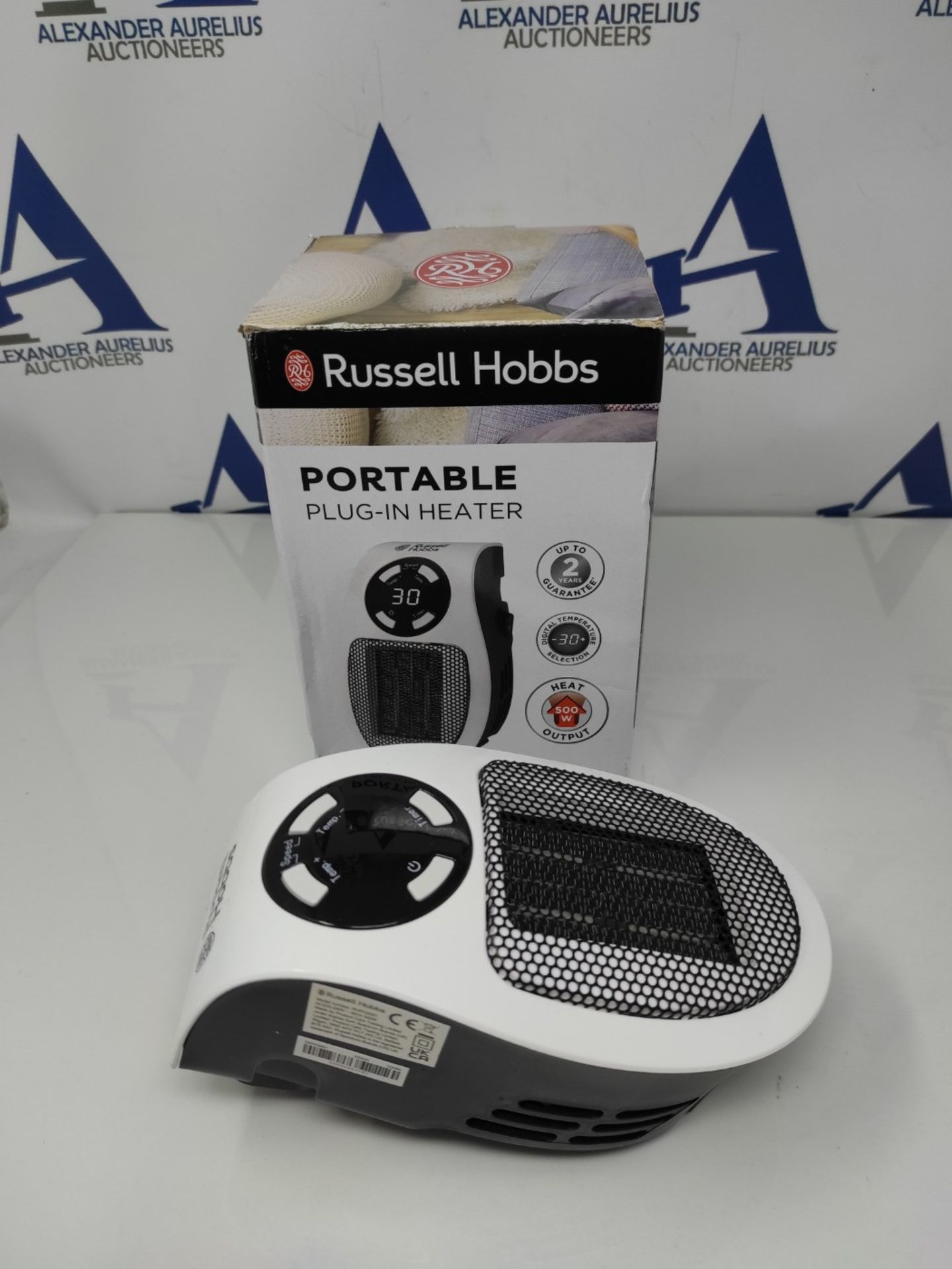 Russell Hobbs RHPH2001 500W Ceramic Plug Heater, Adjustable thermostat, 12 Hour Timer - Image 2 of 2