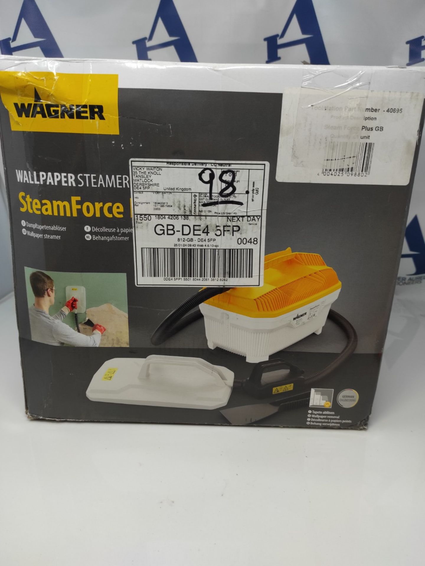 WAGNER Steam Wallpaper Stripper SteamForce, 4 l capacity, steaming time max. 70 min, 3 - Bild 2 aus 3