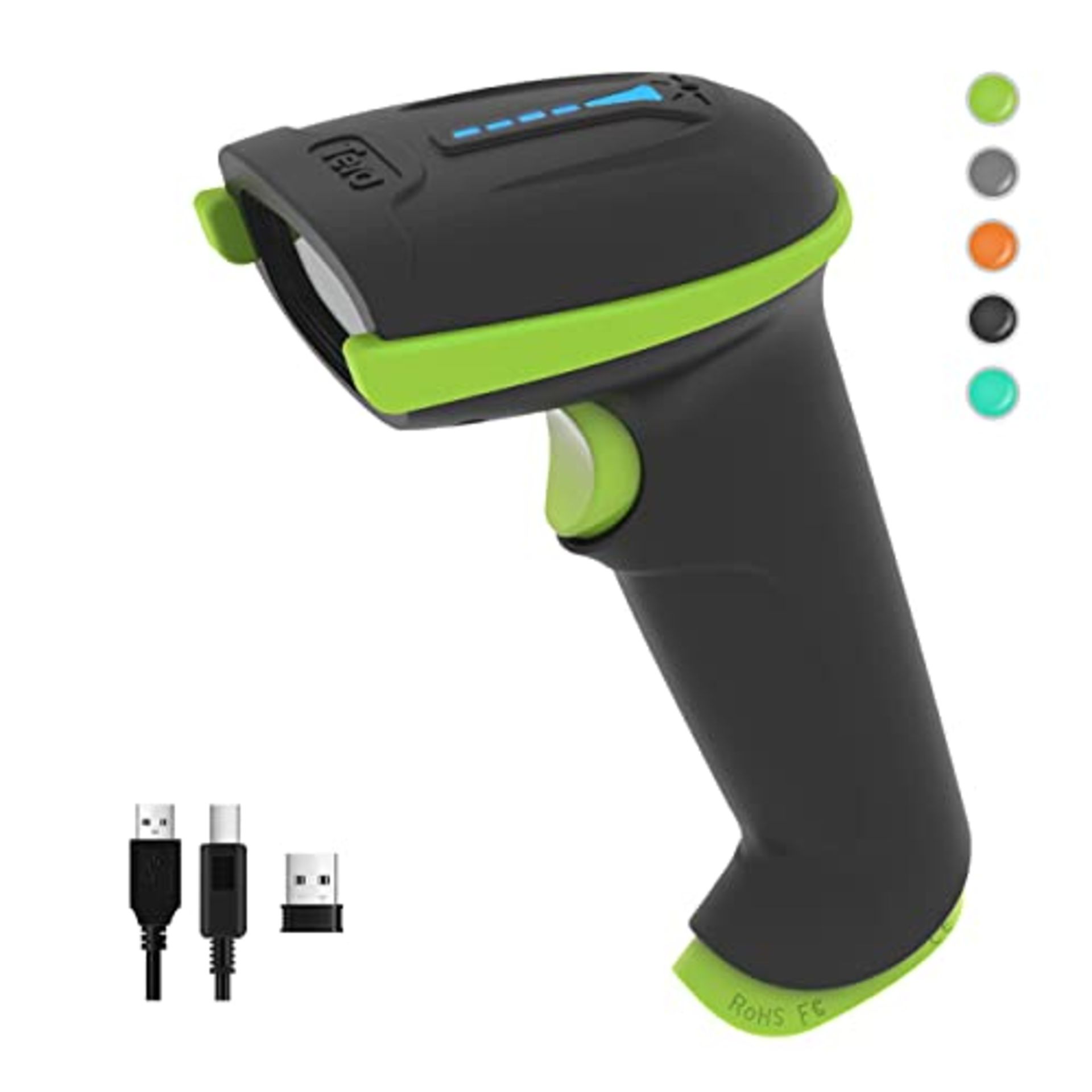 Tera Barcode Scanner Wireless with Battery Level Indicator (2.4Ghz Wireless+USB 2.0 Wi