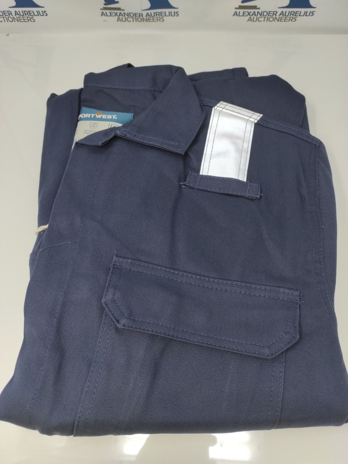 RRP £53.00 Portwest BIZ5 Men's Flame Resistant Reflective Overalls Bizweld Iona FR Coverall Navy - Bild 2 aus 3