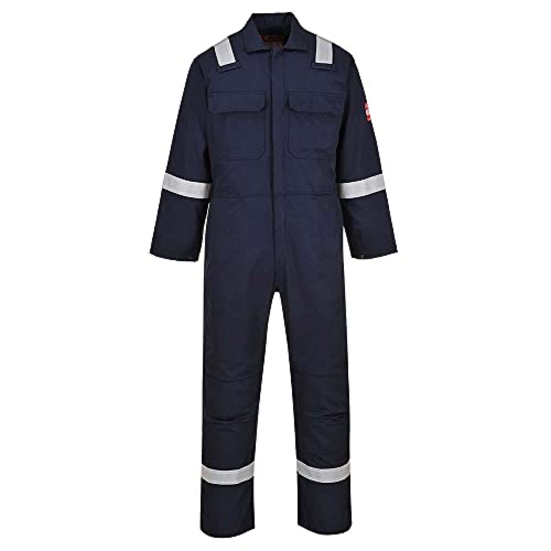 RRP £53.00 Portwest BIZ5 Men's Flame Resistant Reflective Overalls Bizweld Iona FR Coverall Navy