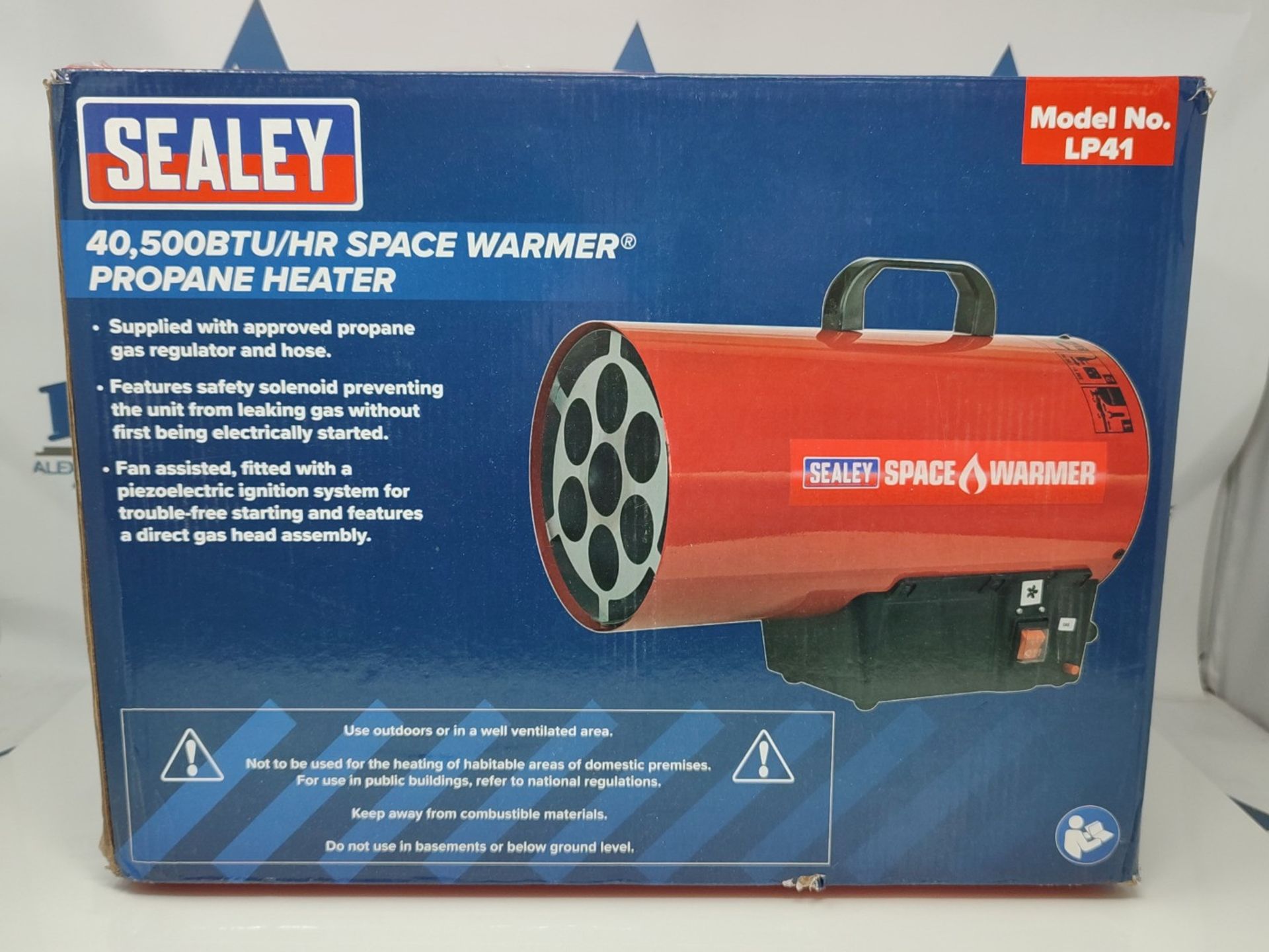 RRP £109.00 Sealey Space Warmer Propane Heater 40,500Btu/hr - LP41,Red - Bild 2 aus 3