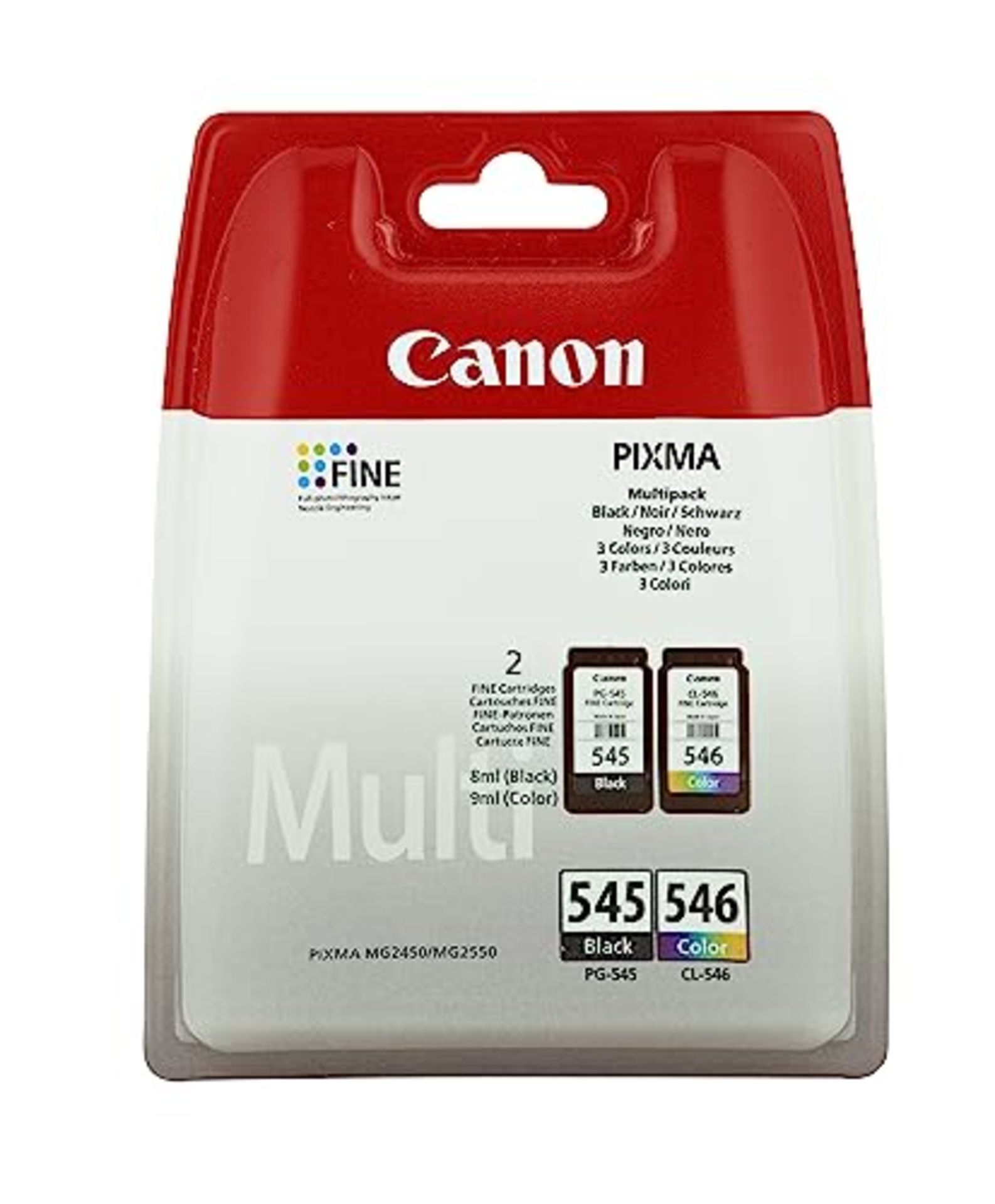 CANON PG-545 / CL-546 Ink Black and Colour Standard Capacity Black 180 SS Colour, Pack