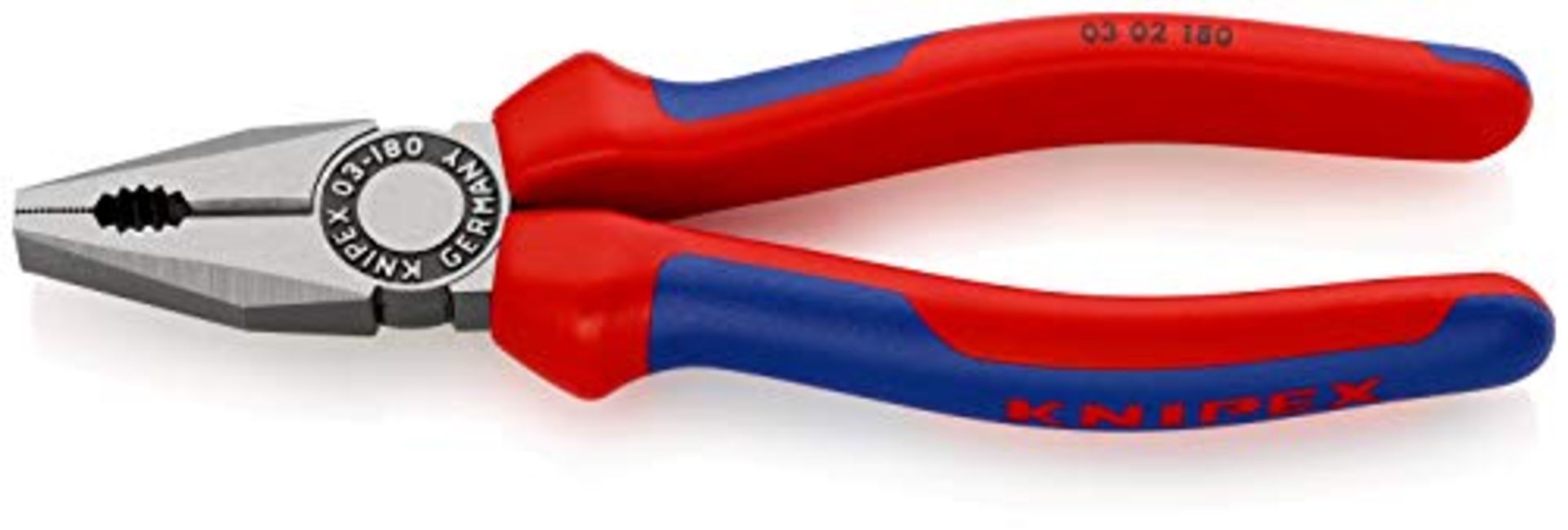 Knipex Combination Pliers black atramentized, with multi-component grips 180 mm 03 02