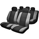Sakura 'Merton' Black/Grey Seat And Headrest Covers BY0802 - Full Set Universal Fit El