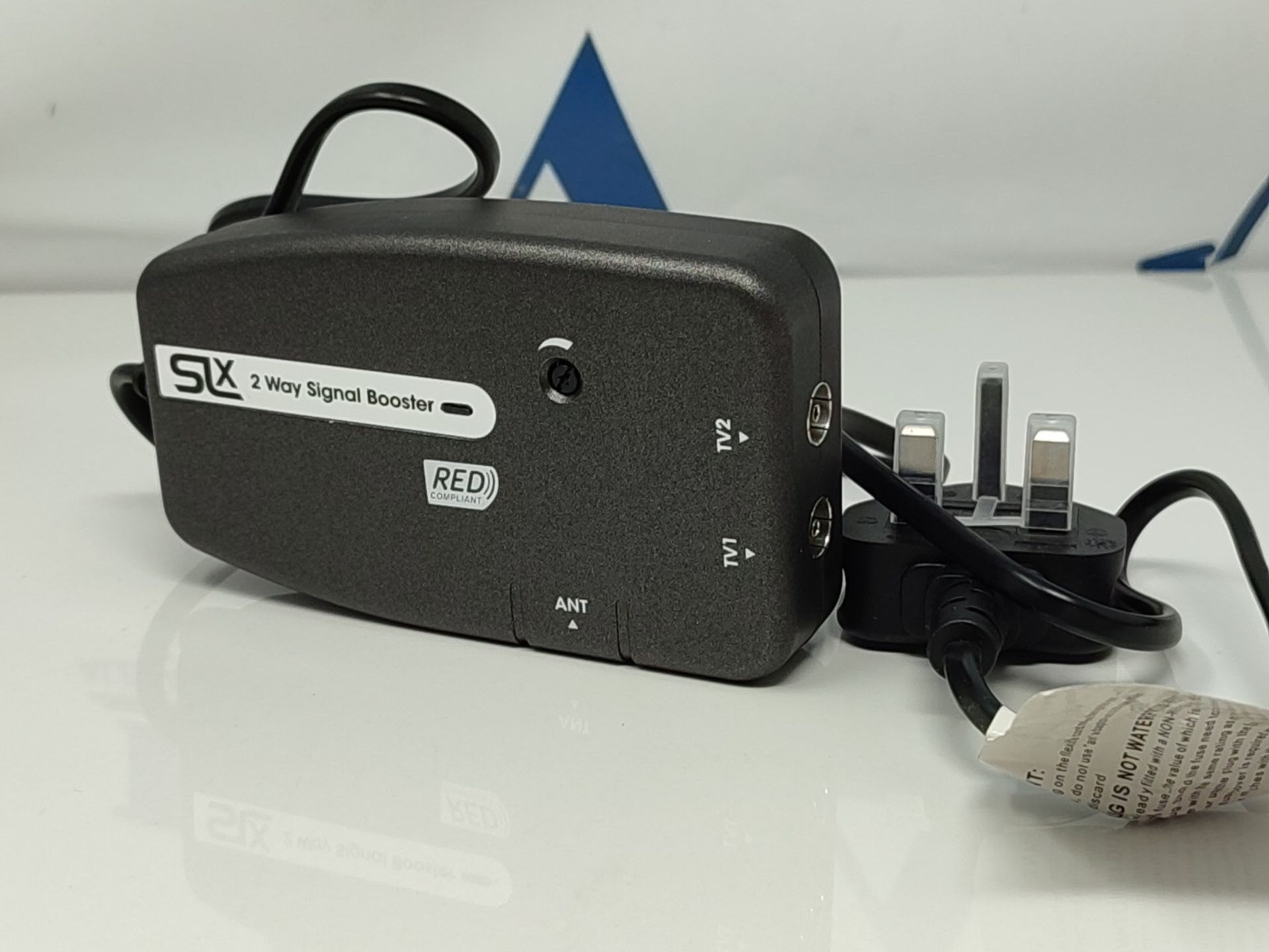 SLx TV Signal Booster Aerial Amplifier, 2 Way Signal Distribution Amplifier with Coax - Bild 2 aus 2