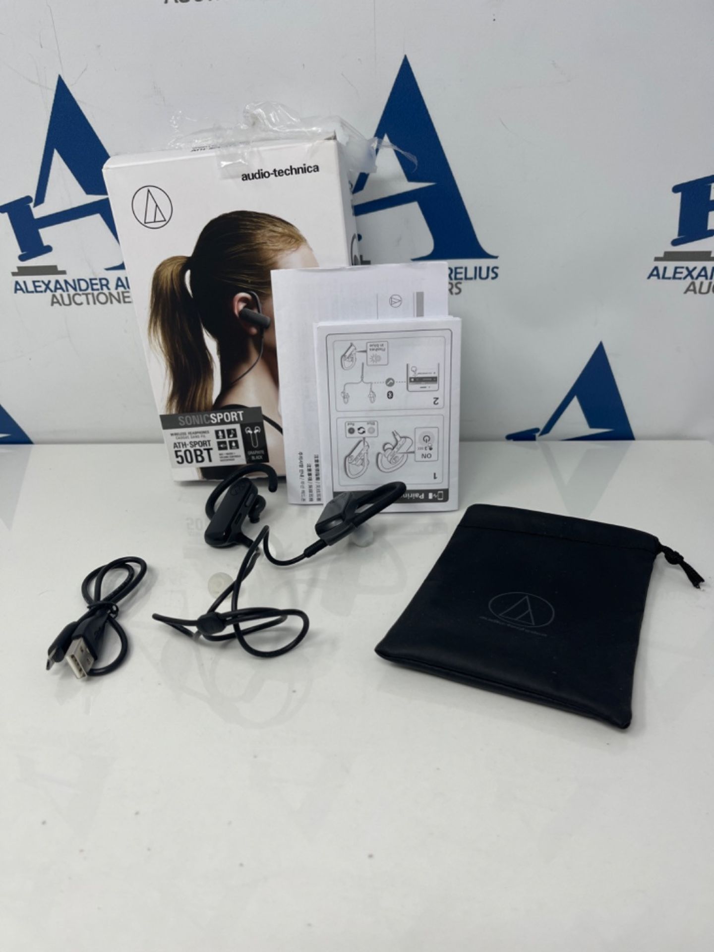 Audio-Technica ATH-SPORT50BTBK Wireless Bluetooth connection Earbuds Headphones Black - Bild 2 aus 3