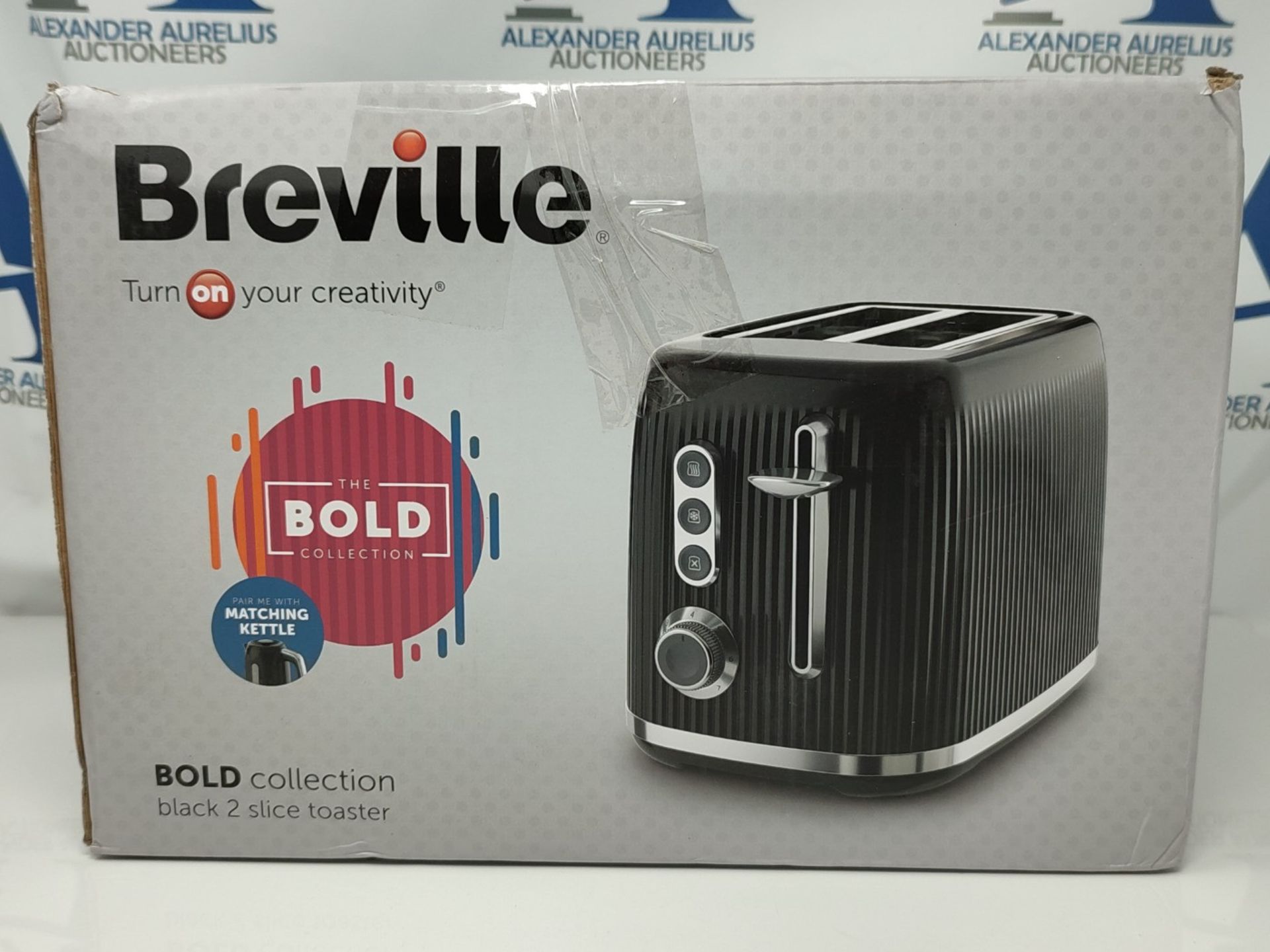 Breville Bold Black 2-Slice Toaster with High-Lift and Wide Slots | Black and Silver C - Bild 2 aus 3