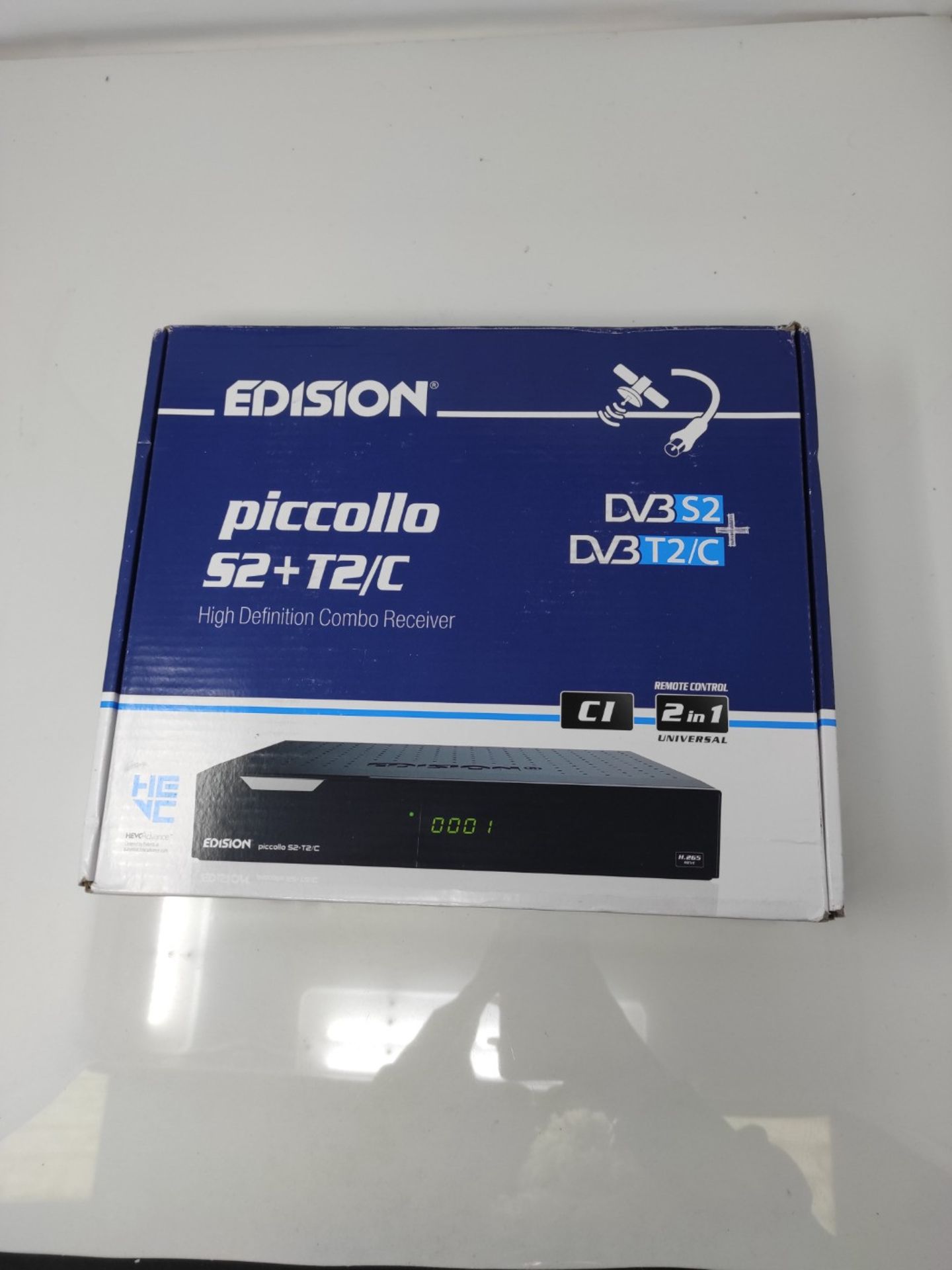 RRP £59.00 Edision PICCOLLO S2+T2/C Combo Receiver H.265/HEVC (DVB-S2, DVB-T2, DVB-C,) CI Full HD - Bild 2 aus 3