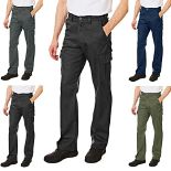 Lee Cooper LCPNT205_BLKC_30 Mens Cargo Trouser, Black ,30W/33L (Long)