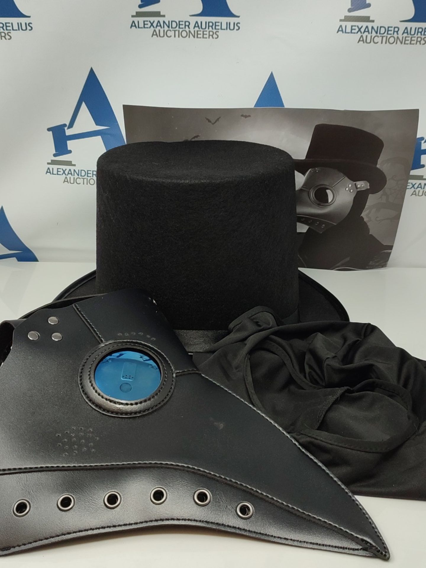 Raxwalker Plague Doctor Mask Costume Set Leather Masks With Top Hat for Adult Hallowee