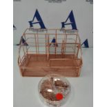 icyant Desk Organiser, Rose Gold Mesh Metal Desk Organiser with Slide Drawer and Pen H