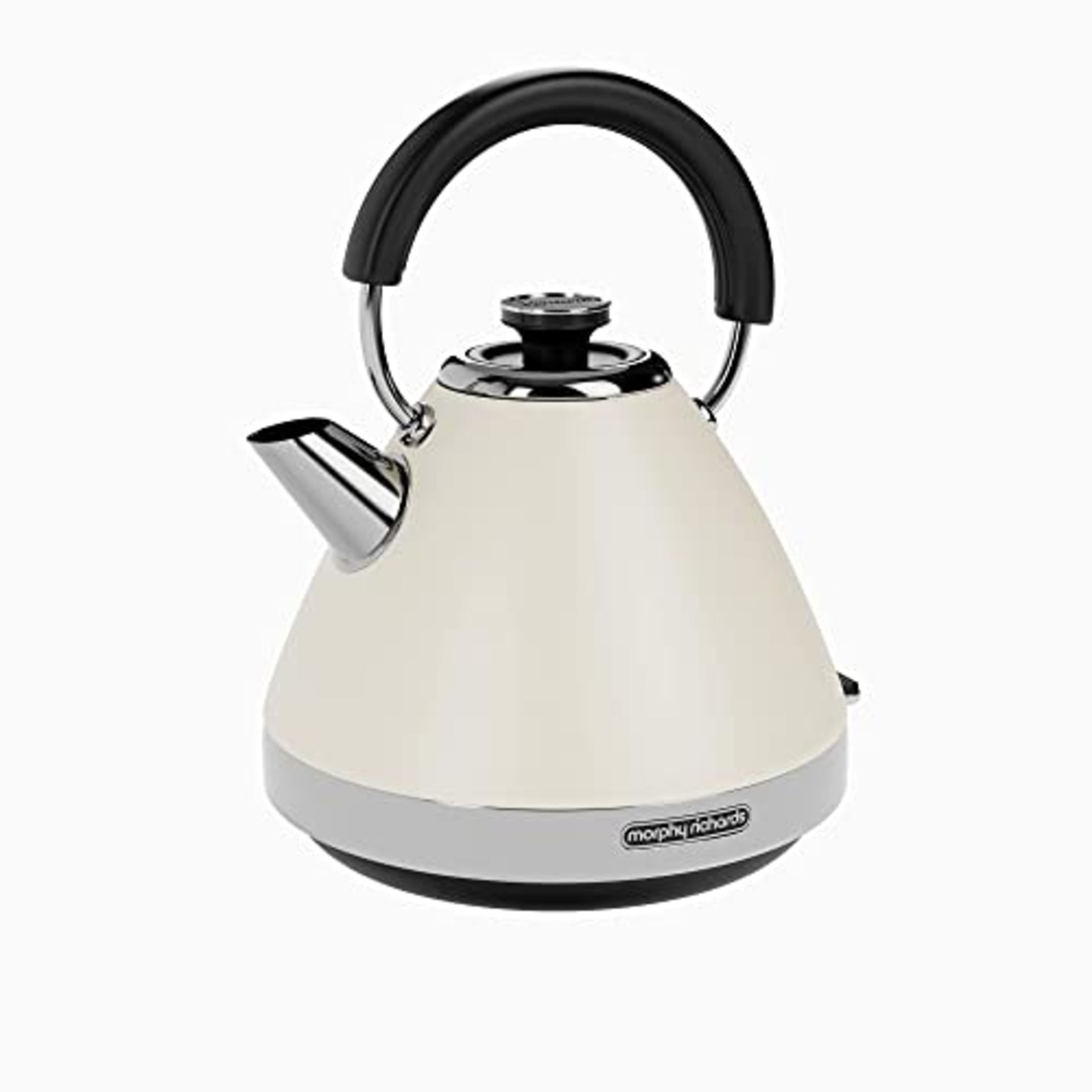 Morphy Richards Venture Cream Pyramid Kettle - 1.5L - 3kW - Rapid Boil - 100132