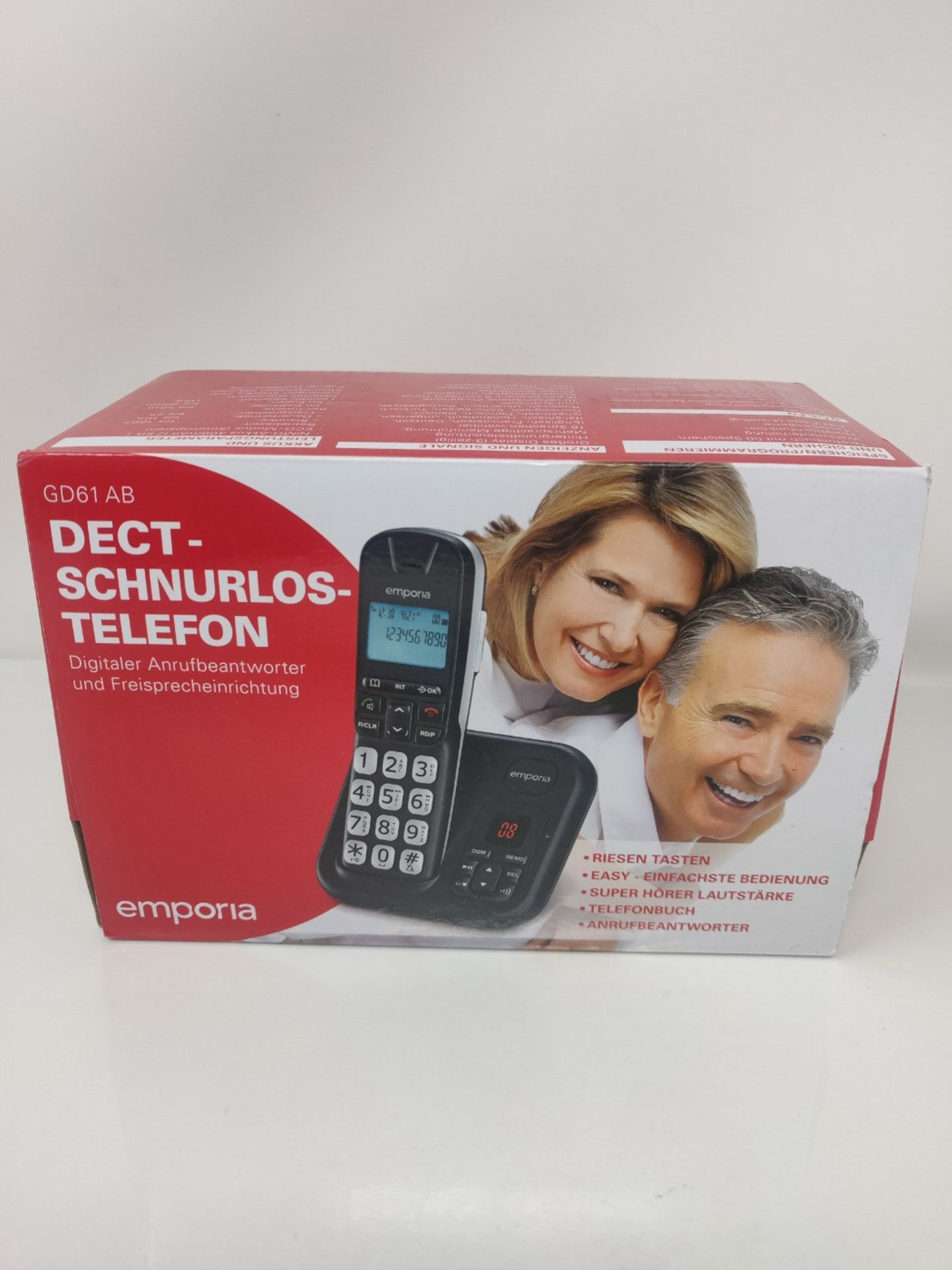 Emporia GD61AB, Cordless Telephone, DECT Portable, Illuminated Display, Answering Mach - Image 2 of 3