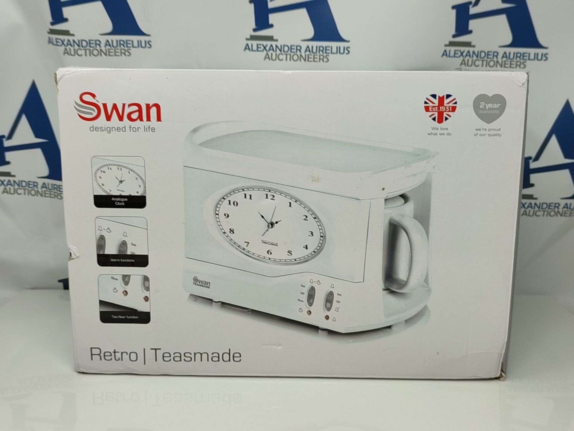 RRP £65.00 Swan Vintage Teasmade - Rapid Boil with Clock and Alarm, Featuring a Clock Light with - Bild 2 aus 3