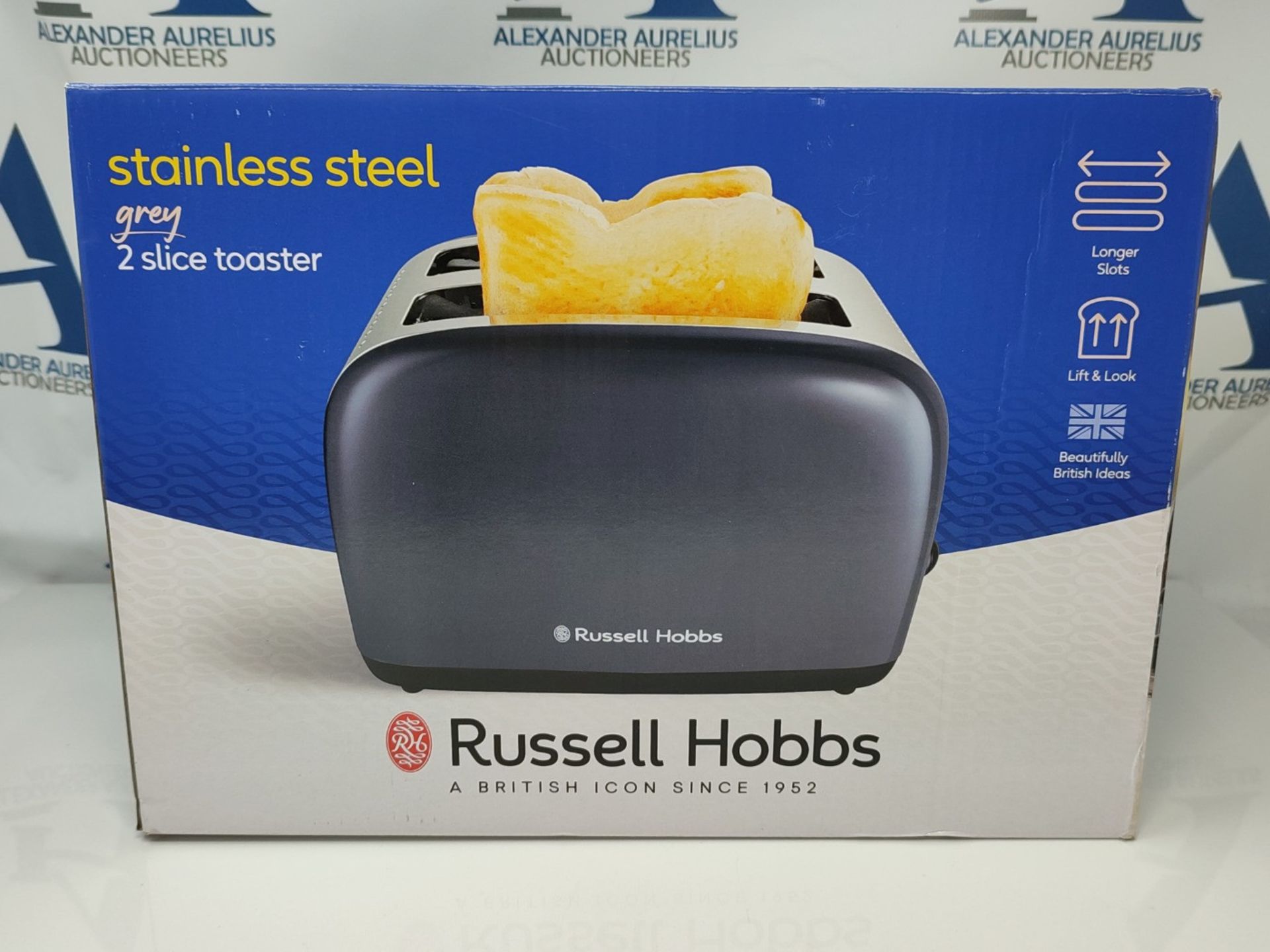 Russell Hobbs 26552 Stainless Steel 2 Slice Toaster, Grey - Image 2 of 3