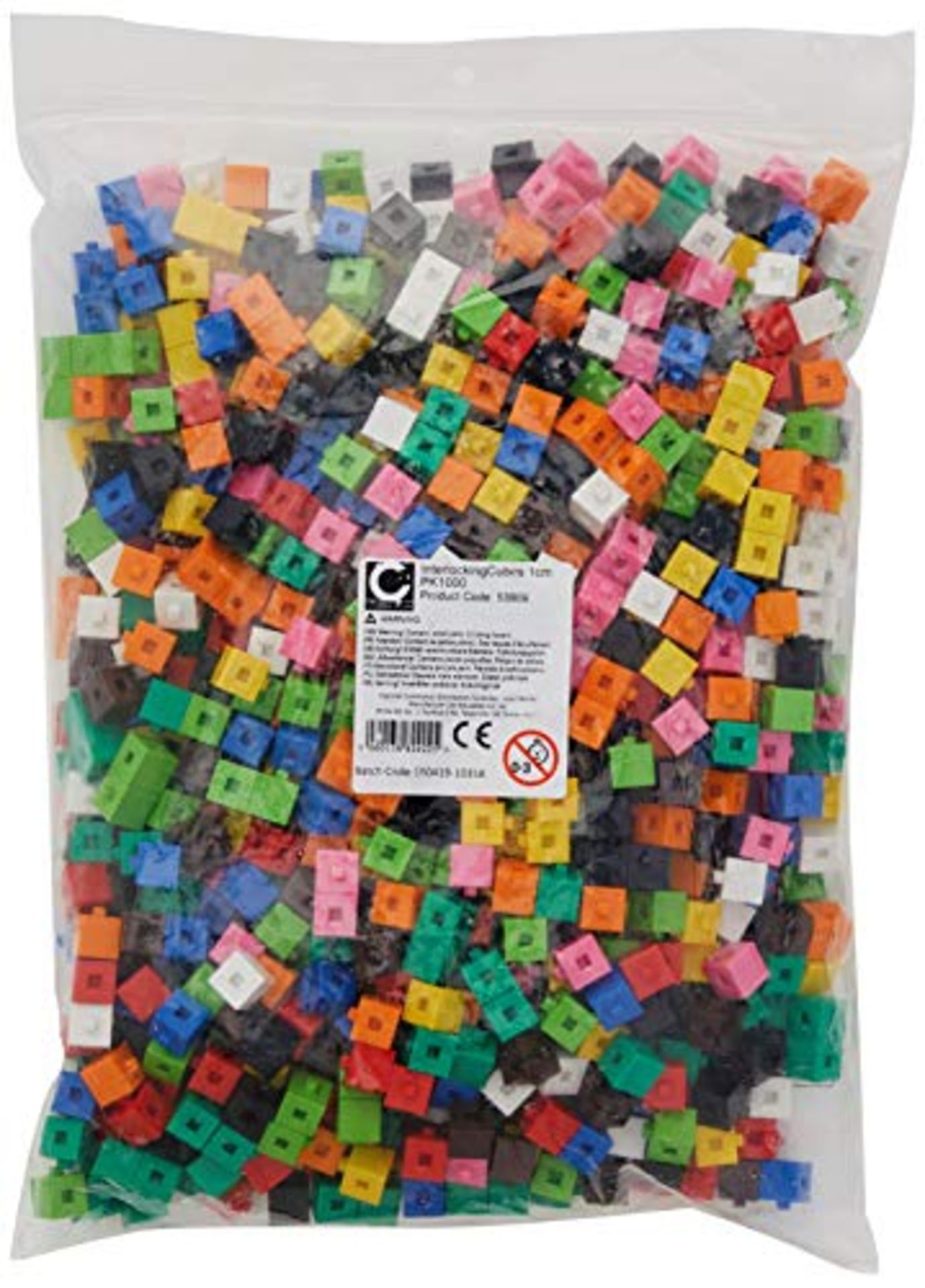 EDX Education 53909 Interlocking Cube, Set of 1000 x 1 cm cubes