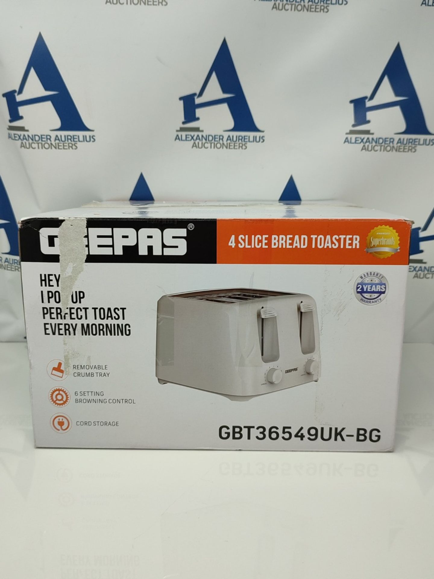 Geepas 4 Slice Bread Toaster with 6 Level Browning Control | Removable Crumb Tray, Can