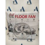 NETTA Gym Floor Standing Fan  18" with 5 Blades  3 Speed Settings and Tilt Optio