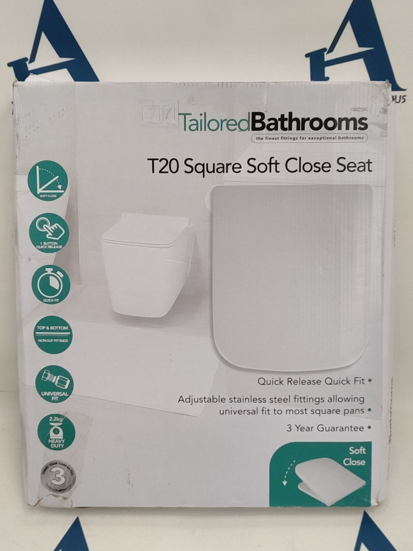 Tailored Bathrooms TIS6103 T20 Square Toilet Seat, White - Image 2 of 3