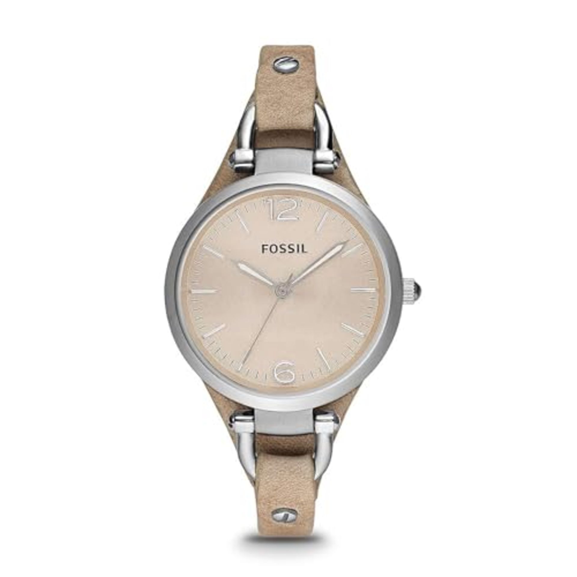 RRP £79.00 FOSSIL Womens Watch Georgia, 32mm case size, Quartz movement, Leather strap