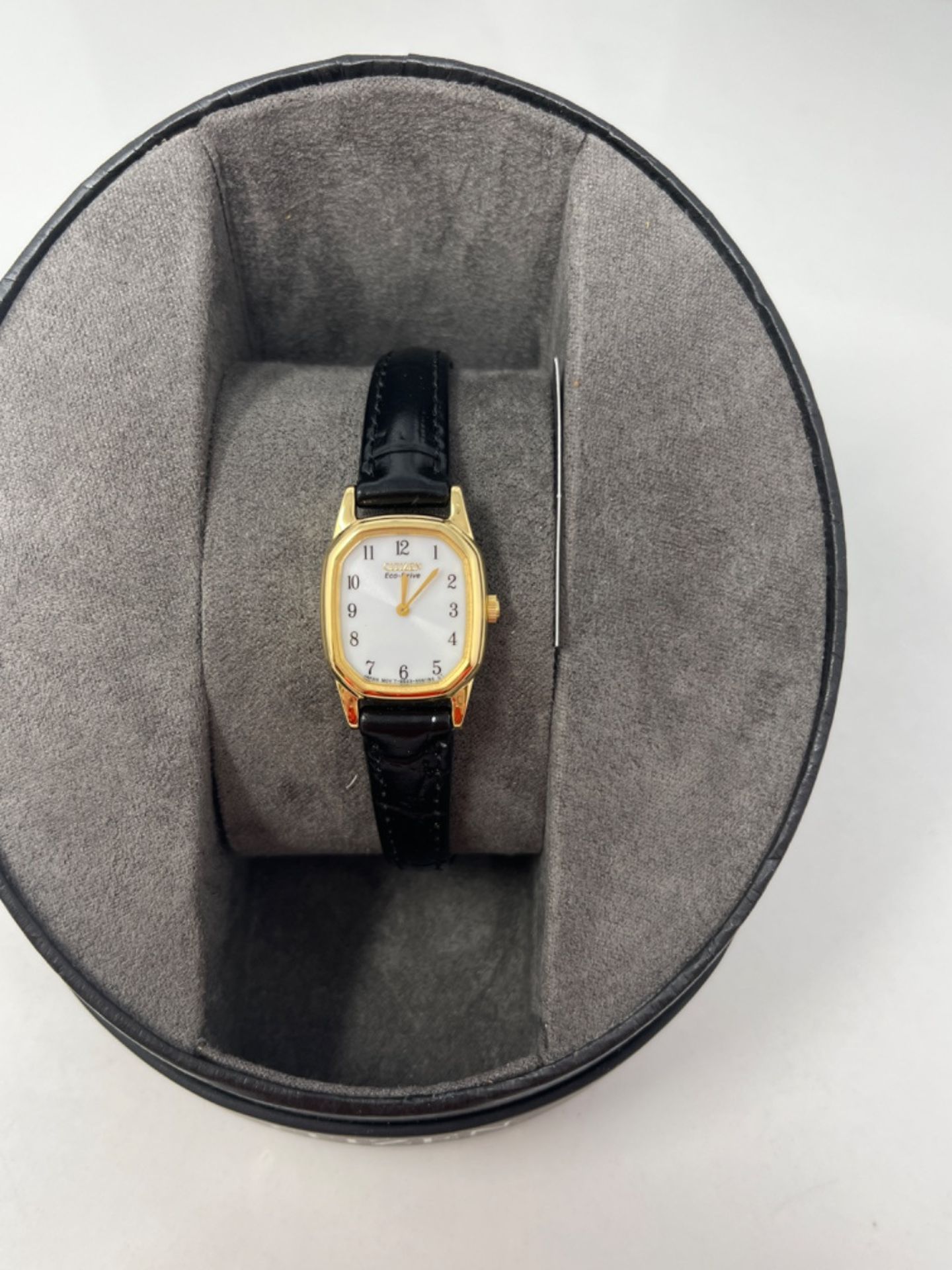 RRP £99.00 Citizen Ladies' Gold Tone Black Strap Eco-Drive Watch. - Bild 2 aus 2