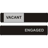 RRP £59.00 Seco Vacant/Engaged Sliding Sign, 255mm x 52mm - Aluminum/PVC (Pack of 5)