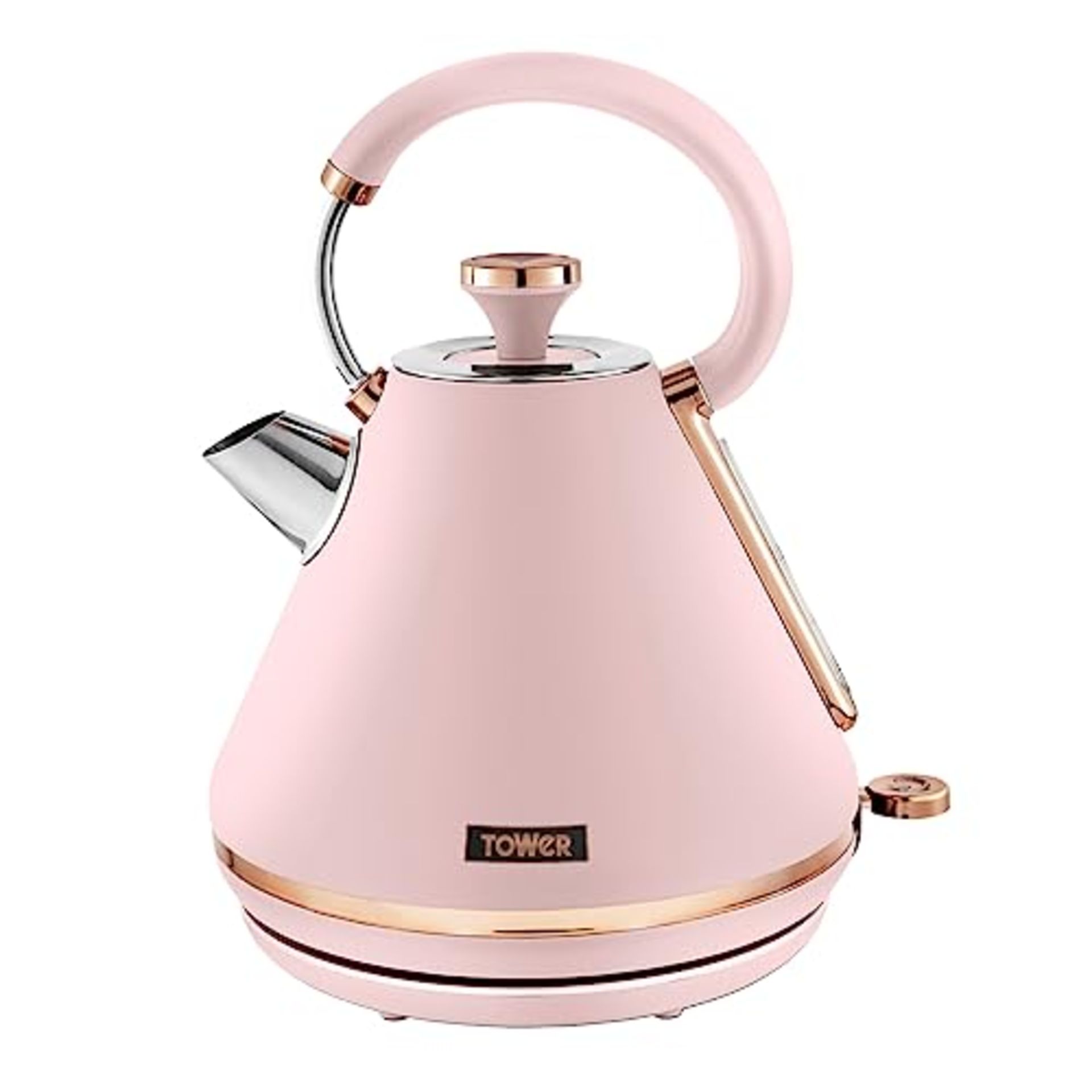 Tower T10044PNK Cavaletto Pyramid Kettle with Fast Boil, Detachable Filter, 1.7 Litre,