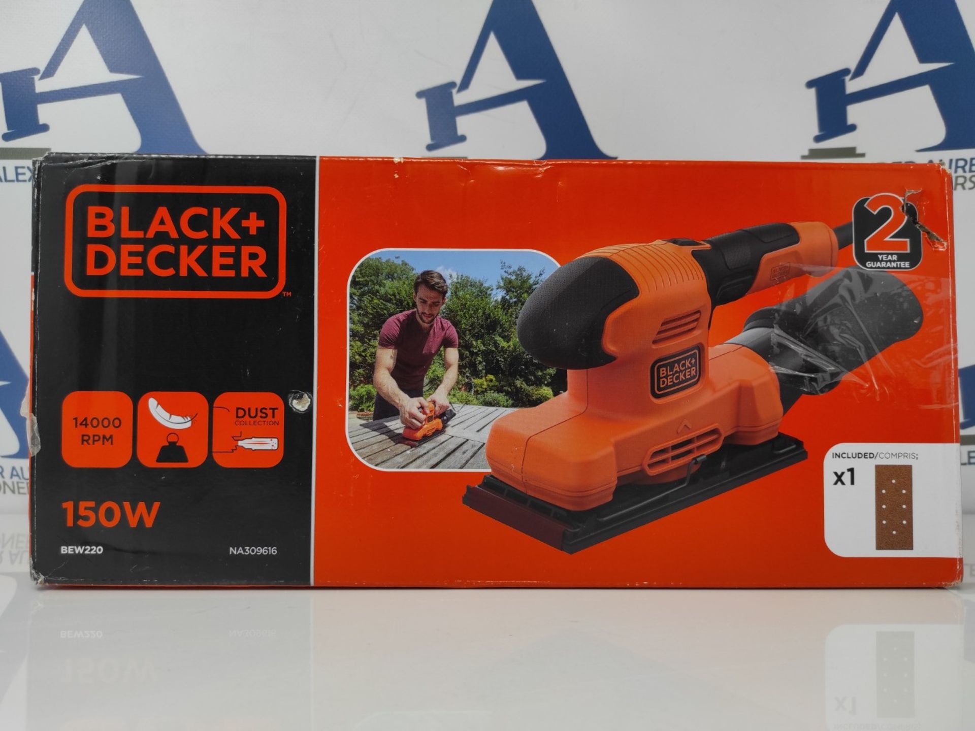 BLACK+DECKER 230 V Finishing Sander Power Tool 1/3 Sheet with 2mm Orbit Diameter, BEW2 - Image 2 of 3