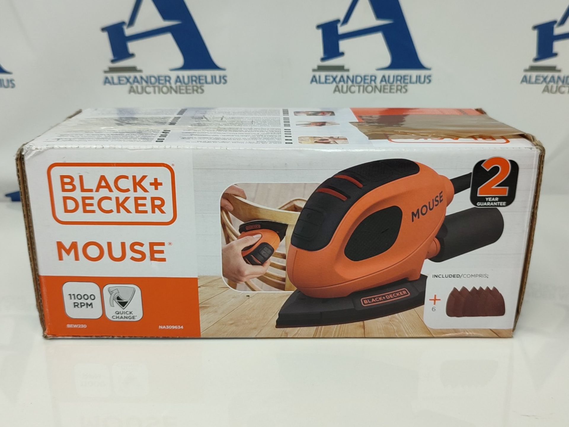 [INCOMPLETE] BLACK+DECKER 55 W Detail Mouse Electric Sander with 6 Sanding Sheets, BEW - Image 2 of 3