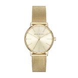 RRP £149.00 Armani Exchange Three-Hand Watch for women, Stainless Steel Gold