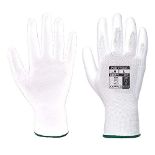 Portwest PU Palm Glove - Full Carton (480), Size: M, Colour: White, A129WHRM