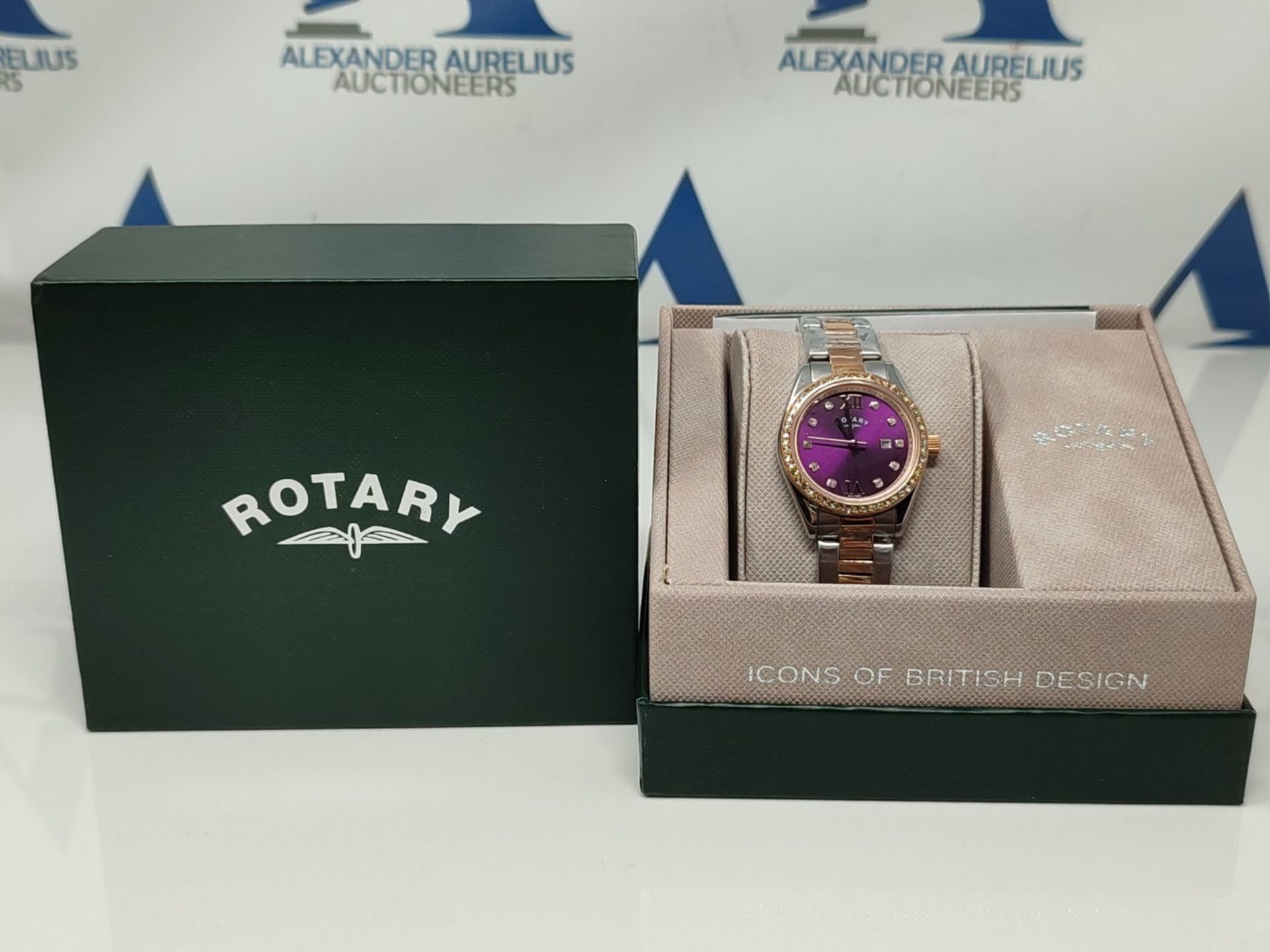 RRP £104.00 ROTARY L BERRY DIAL 2 TONE BLET WATCH