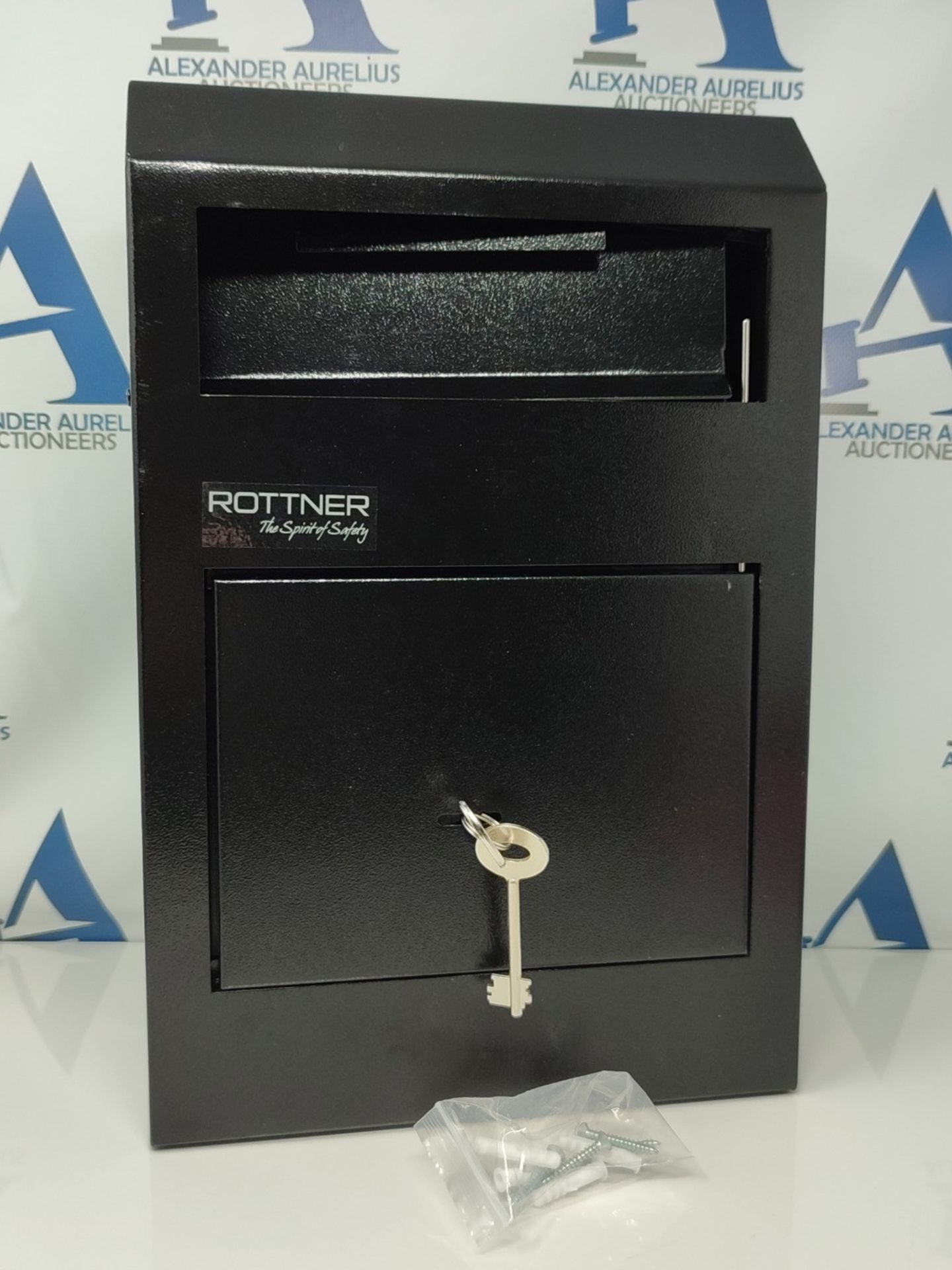 RRP £77.00 Rottner Cashmatic Basic Deposit Drop Slot Safe Key Lock Black - Image 2 of 2