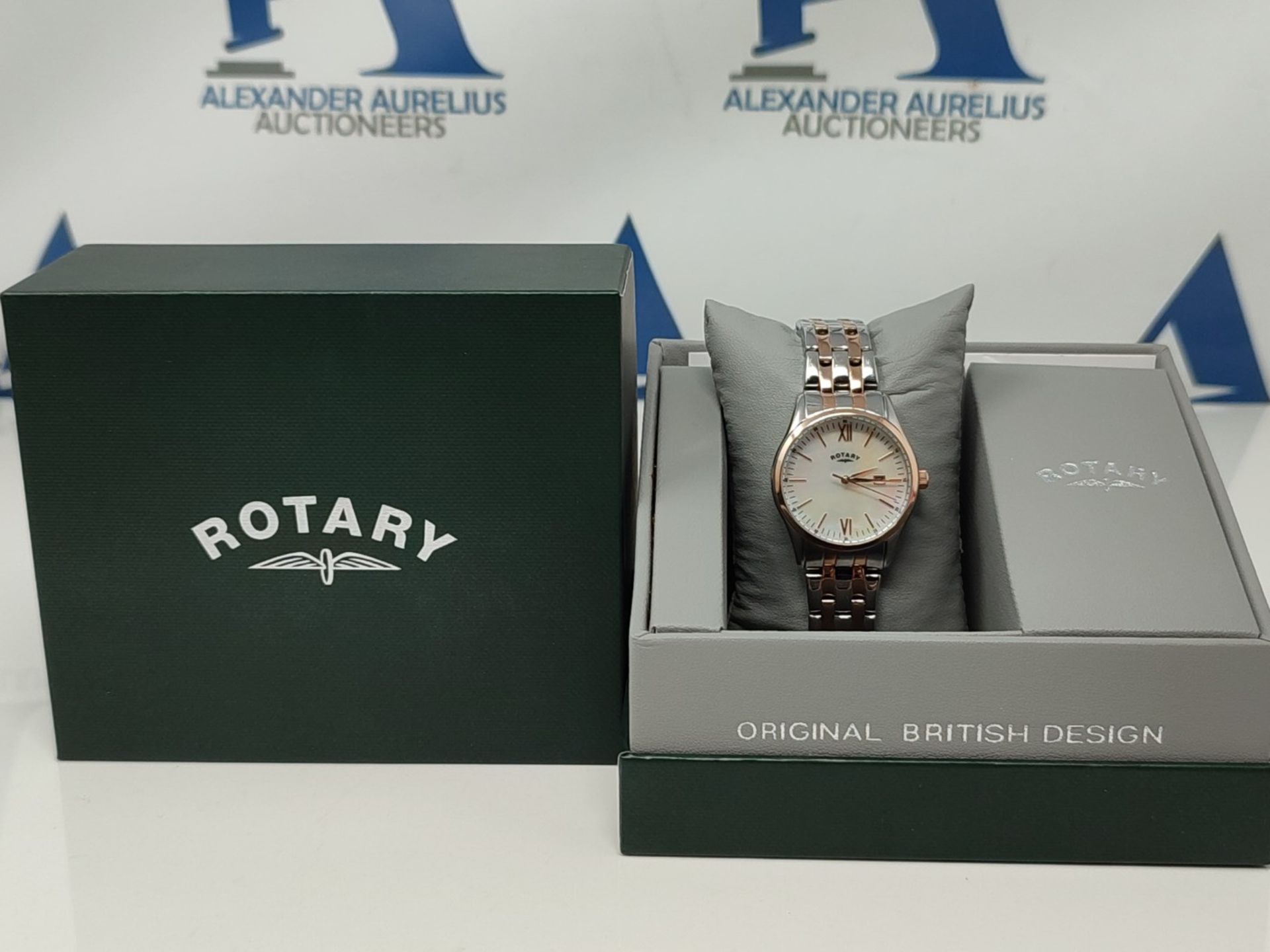 RRP £104.00 ROTARY L TWO TONE SIL ROSE BLET WATCH