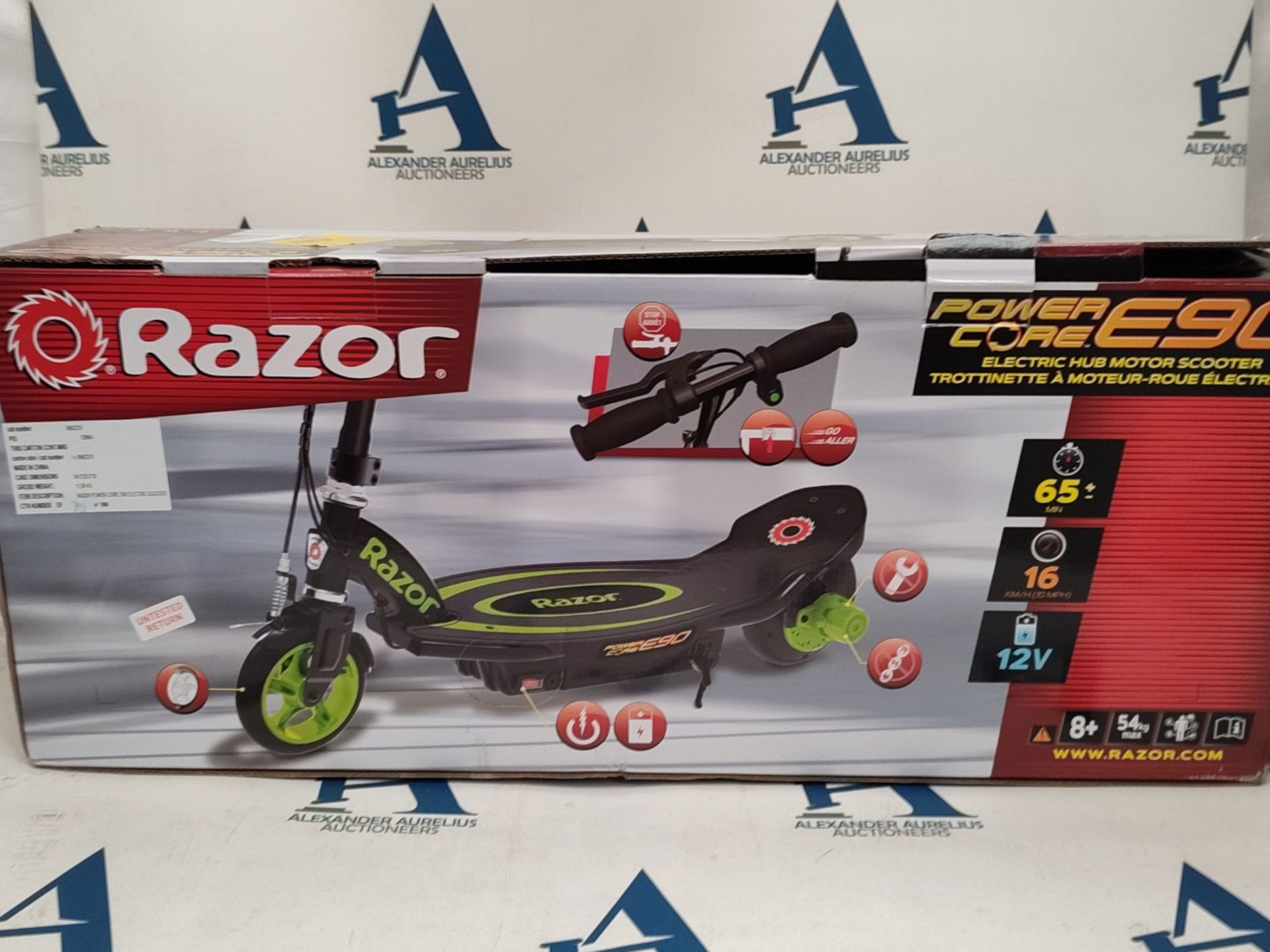 RRP £170.00 Razor Children's - Green Razor Powercore E90 Scooter, Green - Image 2 of 3