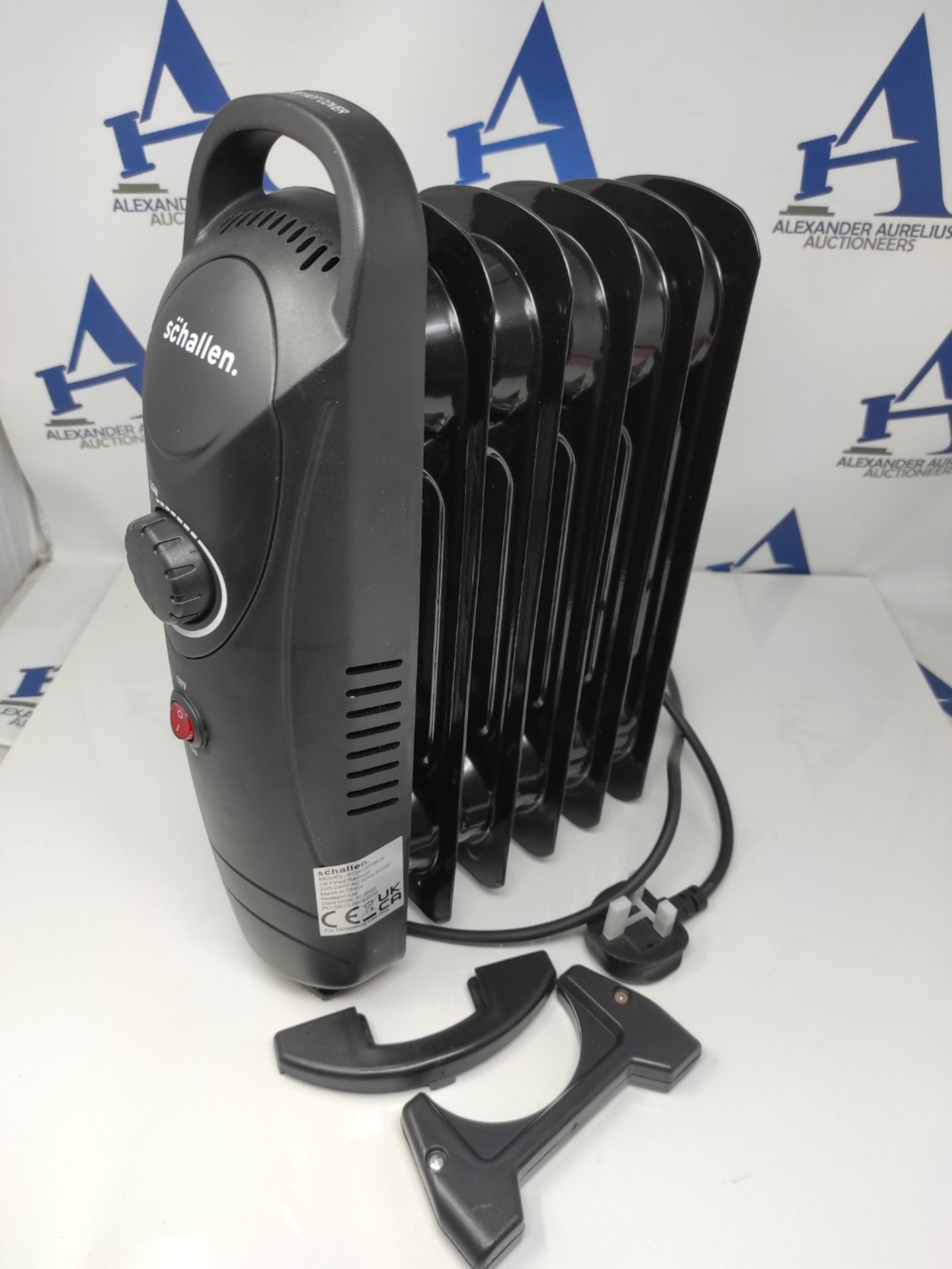 Schallen Black Portable Electric Slim Oil Filled Radiator Heater with Adjustable Tempe - Image 2 of 2