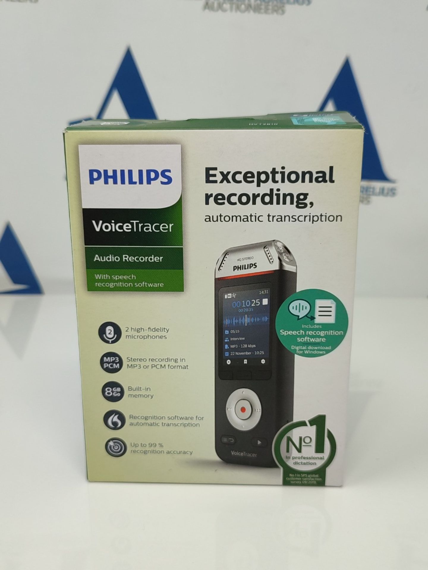 RRP £111.00 Philips Grabadora de Audio VoiceTracer con Software de reconocimiento de Voz Dragon Sp - Image 2 of 3
