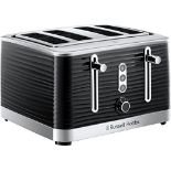 RRP £58.00 Russell Hobbs 24381 Inspire High Gloss Plastic Four Slice Toaster, Black