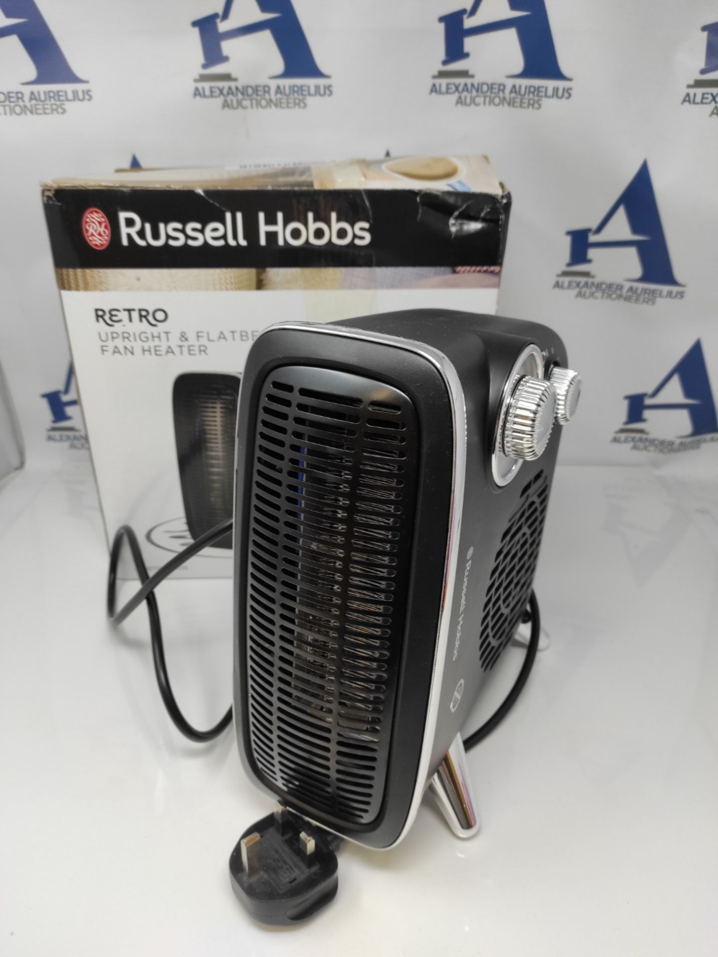 Russell Hobbs 1800W/1.8KW Electric Heater, Retro Horizontal/Vertical Fan Heater in Bla - Image 2 of 2