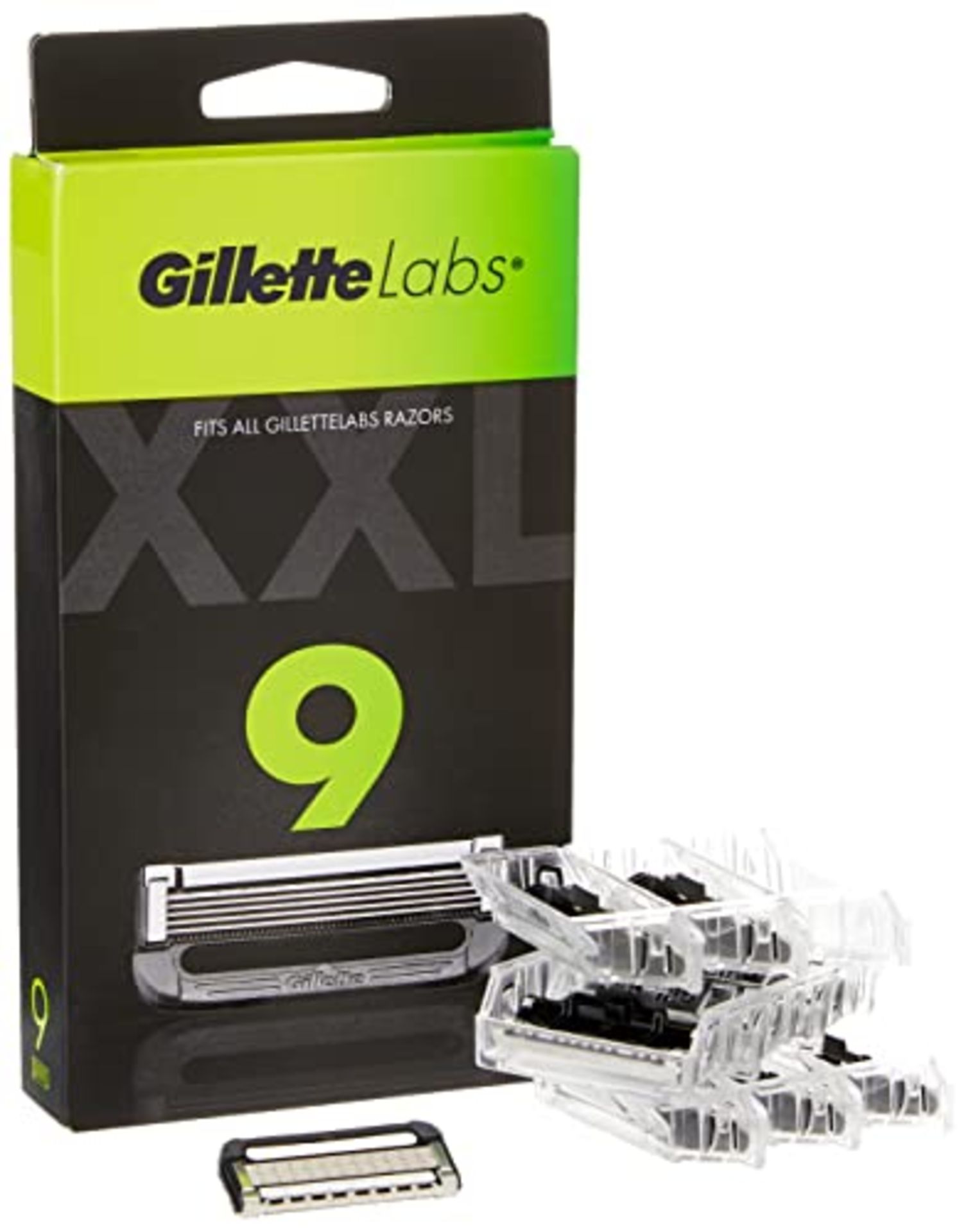 Gillette Labs Razor Blades Men, Pack of 9 Razor Blade Refills, Compatible with Gillett