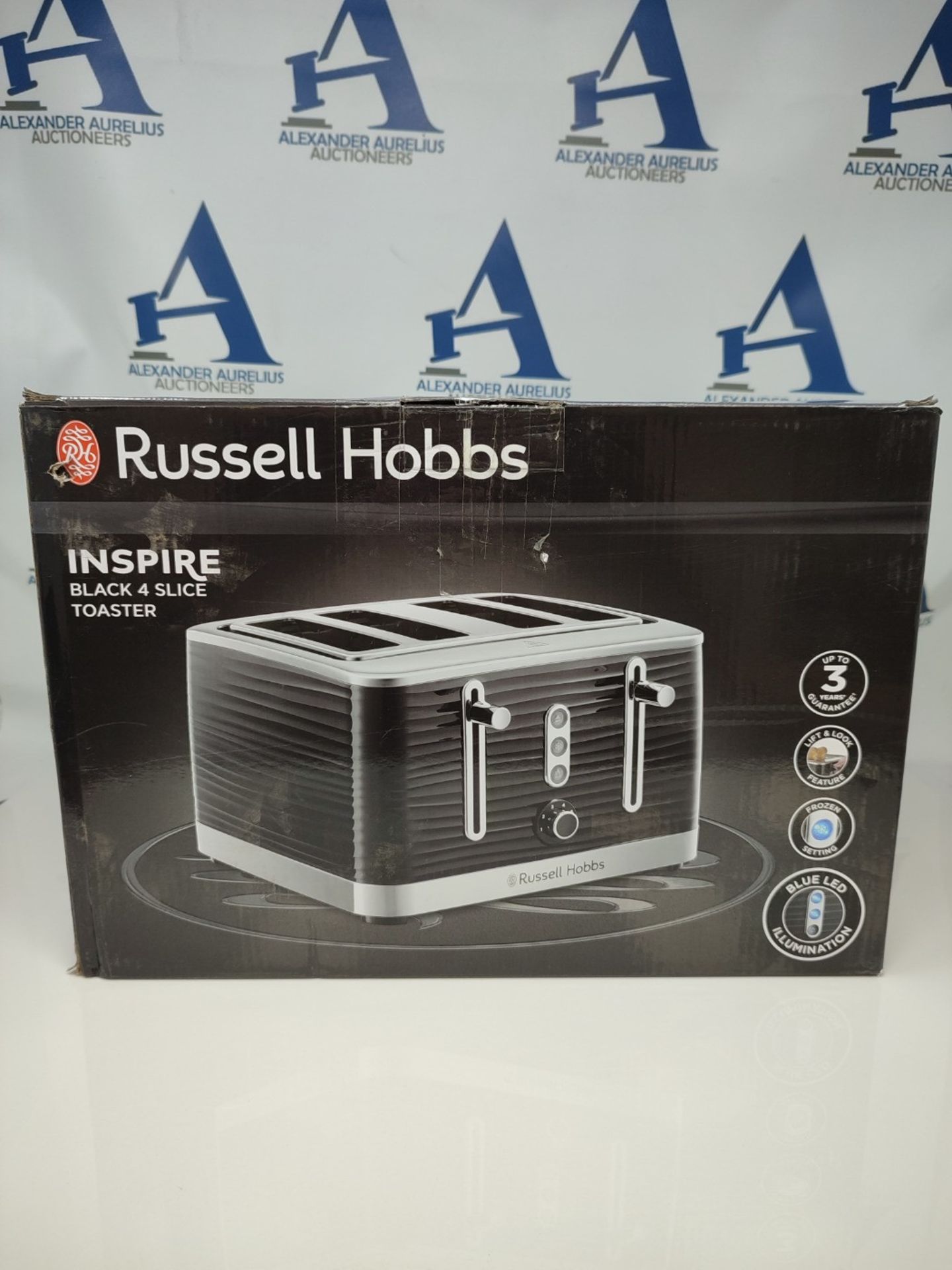 RRP £58.00 Russell Hobbs 24381 Inspire High Gloss Plastic Four Slice Toaster, Black - Image 2 of 3