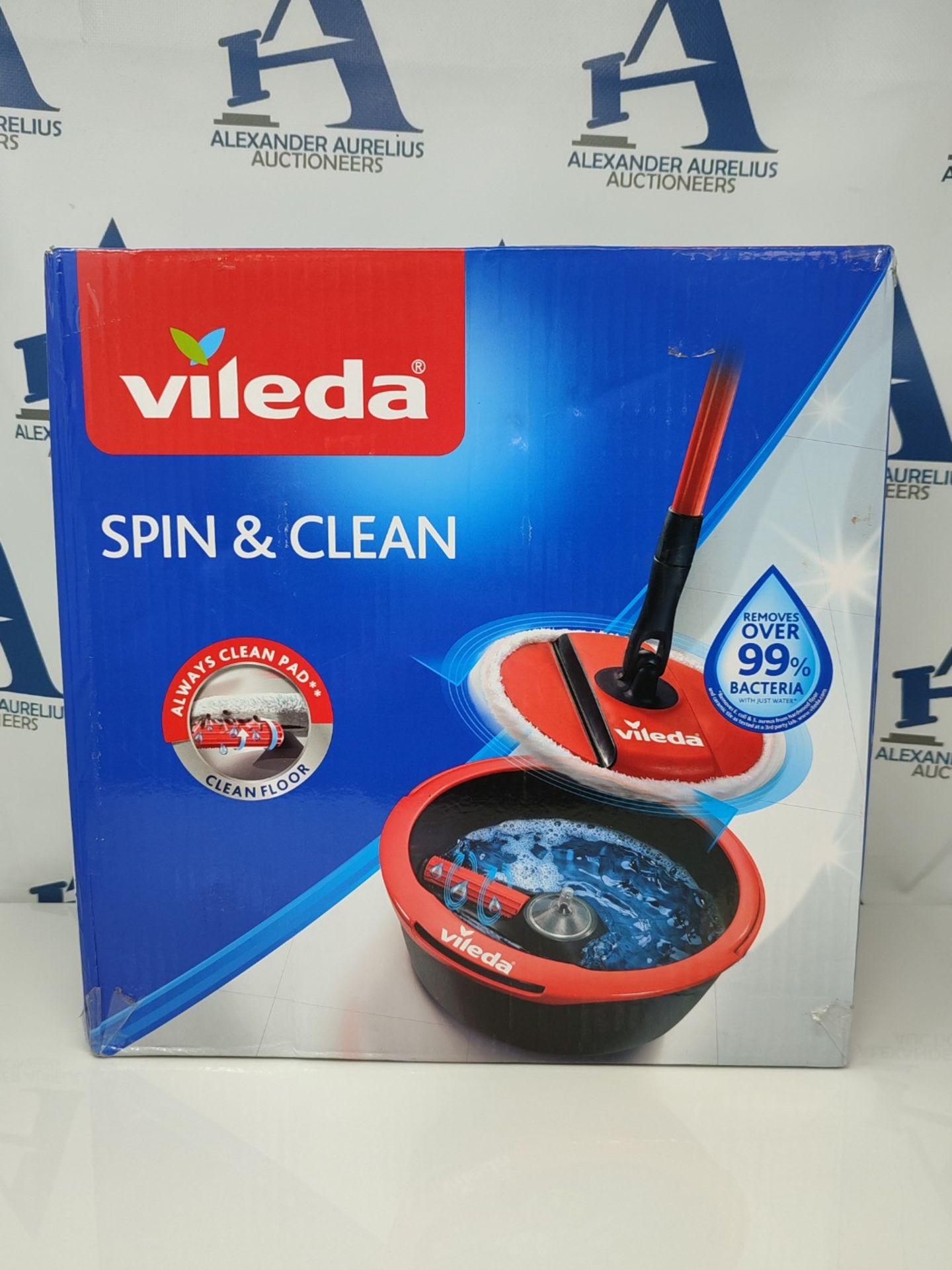 Vileda Spin and Clean Floor Mop and Bucket Set, Spin Mop for Cleaning Floors, Set of 1 - Image 2 of 3