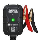 NOCO GENIUS1UK, 1A Car Battery Charger, 6V and 12V Portable Smart Charger, Battery Mai