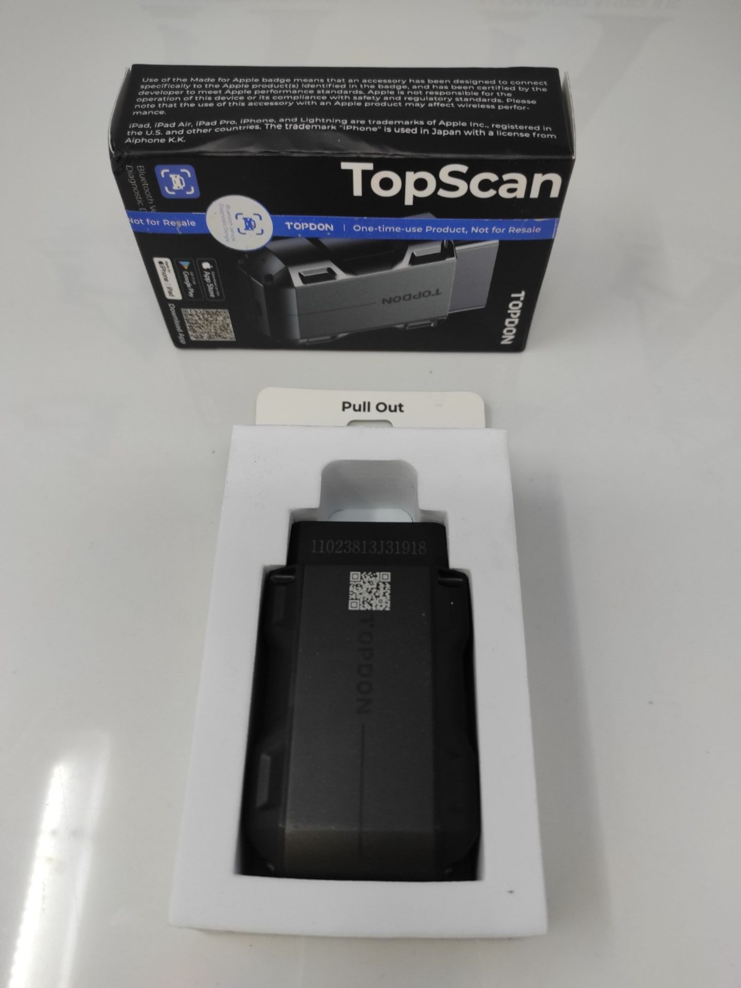 RRP £59.00 TOPDON Topscan OBD2 Scanner Bluetooth, Wireless OBD2 Code Reader with Active Test, 8 R - Image 2 of 2