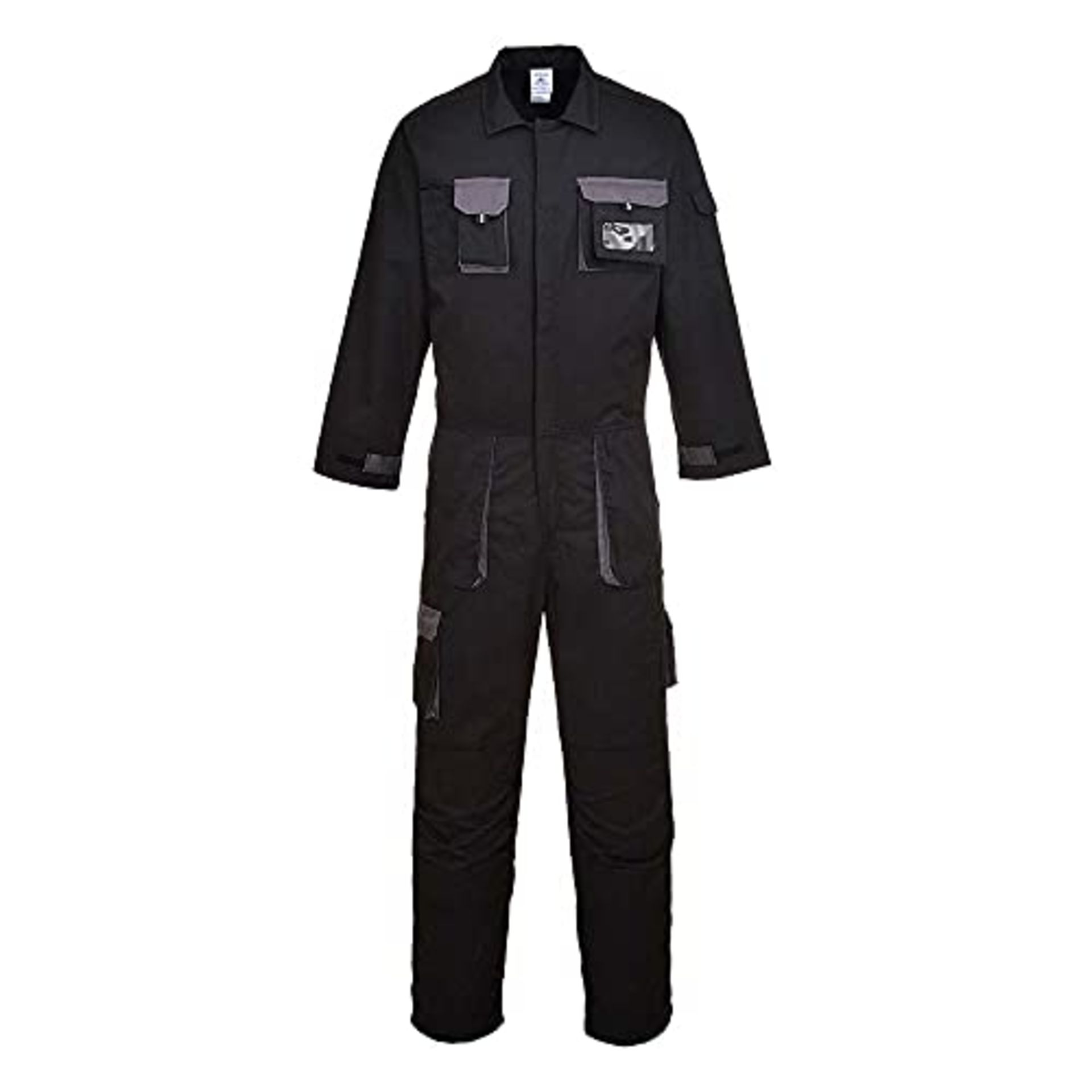 Portwest Portwest Texo Contrast Coverall, Size: M, Colour: Black, TX15BKRM