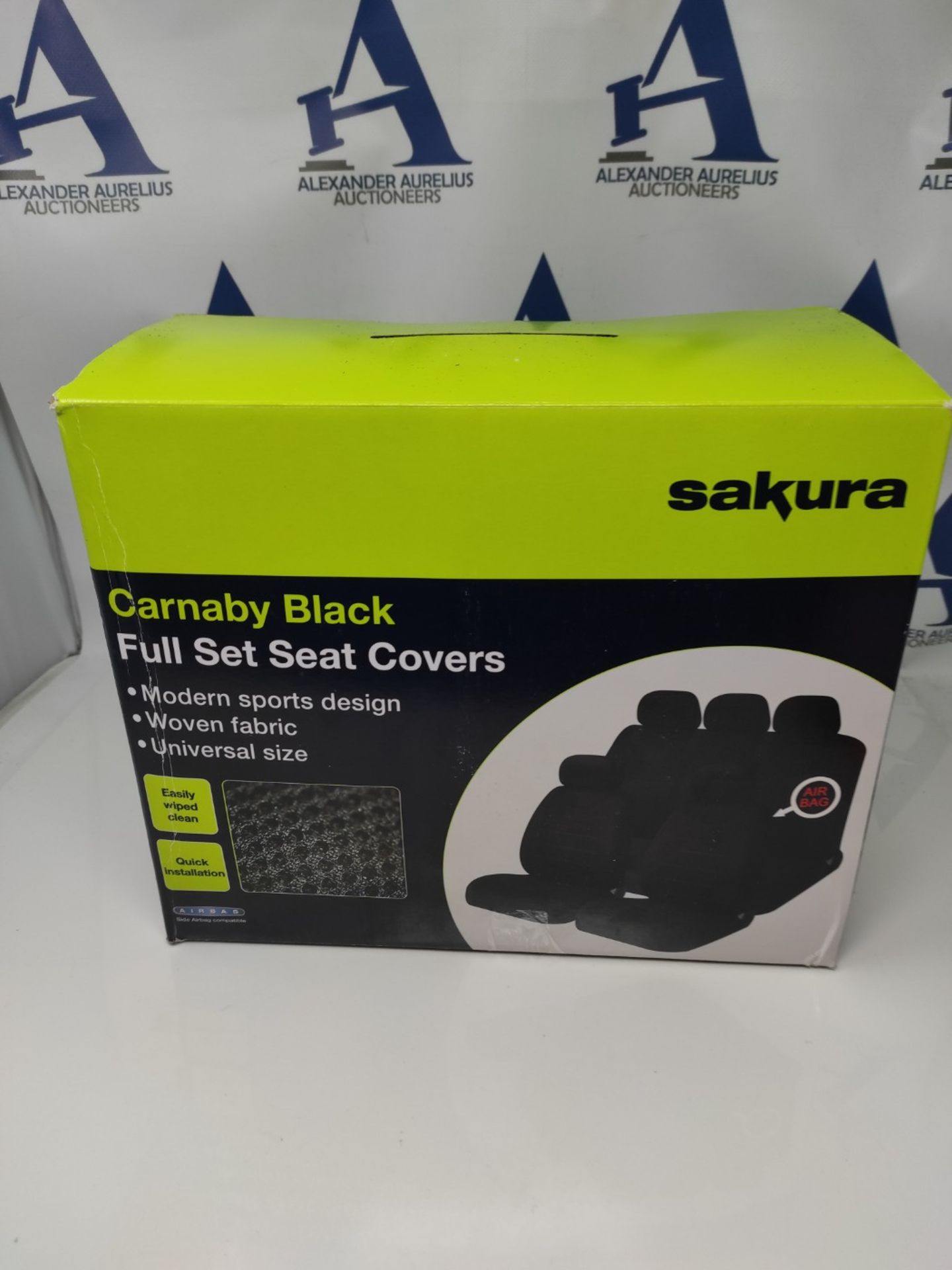 Sakura Car Seat and Headrest Covers Carnaby Black SS5397 - Full Set Universal Size Ela - Image 2 of 3