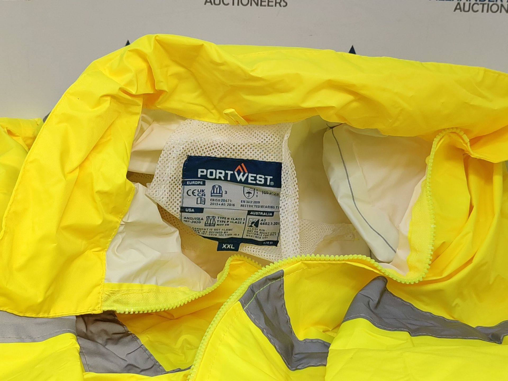 Portwest Hi-Vis Classic Contrast Rain Jacket, Size: XXL, Colour: Yellow/Black, H443YBR - Image 3 of 3