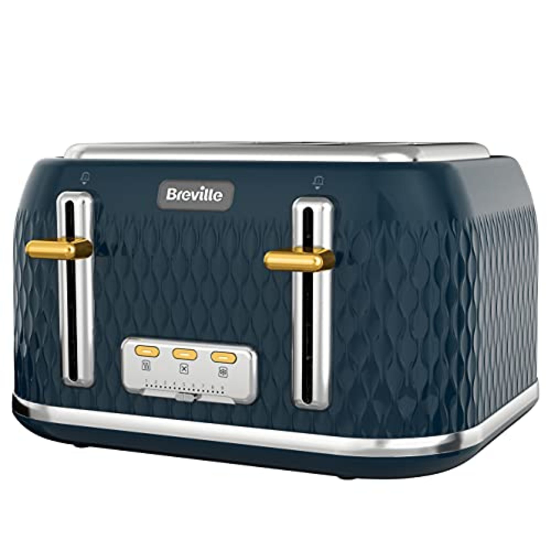 Breville Curve 4-Slice Toaster with High Lift and Wide Slots | Navy & Gold [VTT965]