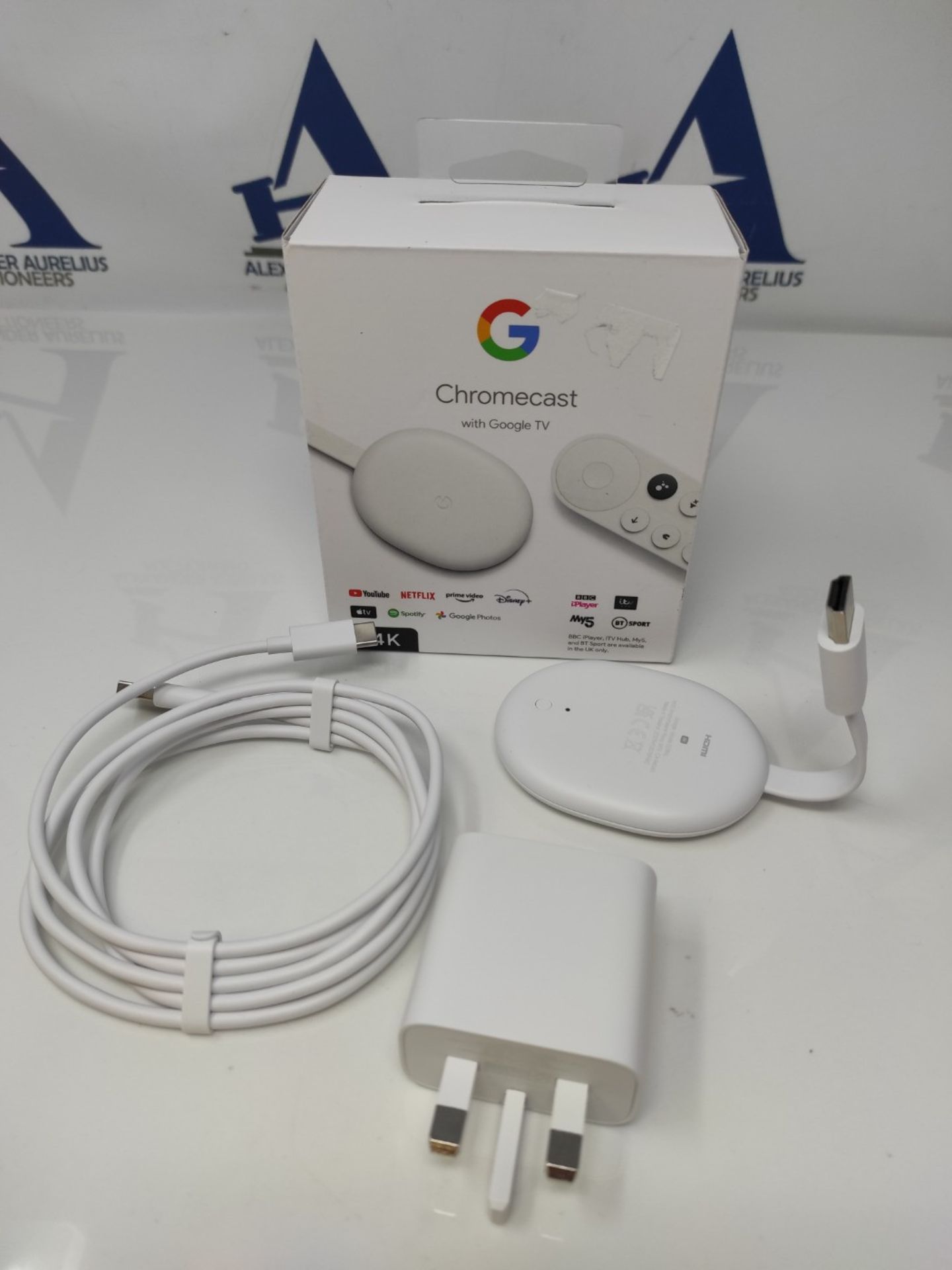 RRP £57.00 [INCOMPLETE] Chromecast with Google TV (4K) Snow  Streaming entertainment on your T - Image 2 of 2